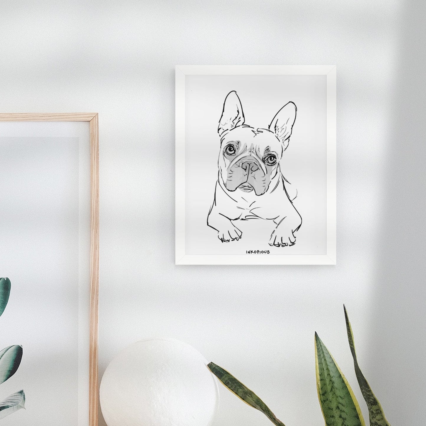 Doodled Buster the French Bulldog Art Print