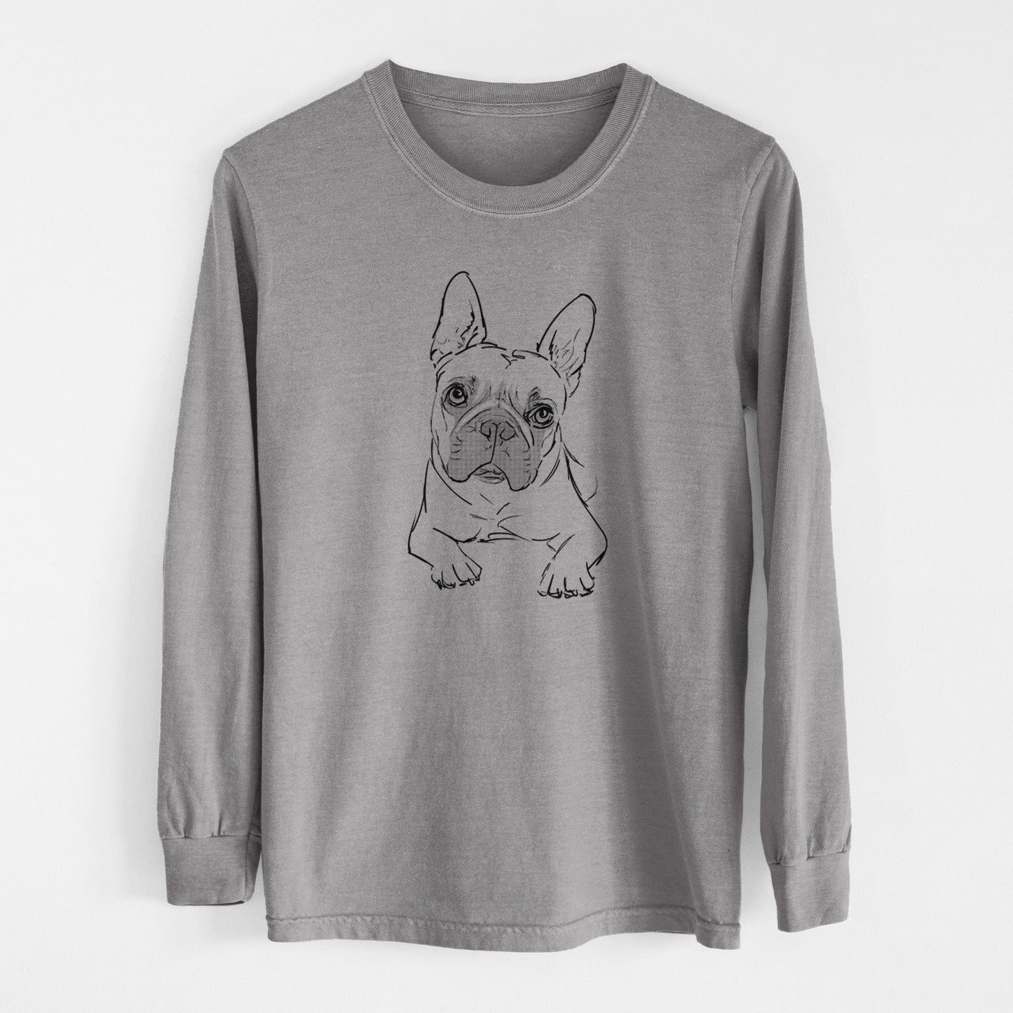 Doodled Buster the French Bulldog - Heavyweight 100% Cotton Long Sleeve