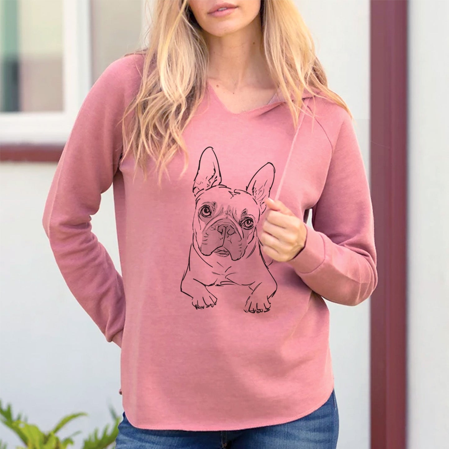 Doodled Buster the French Bulldog - Cali Wave Hooded Sweatshirt