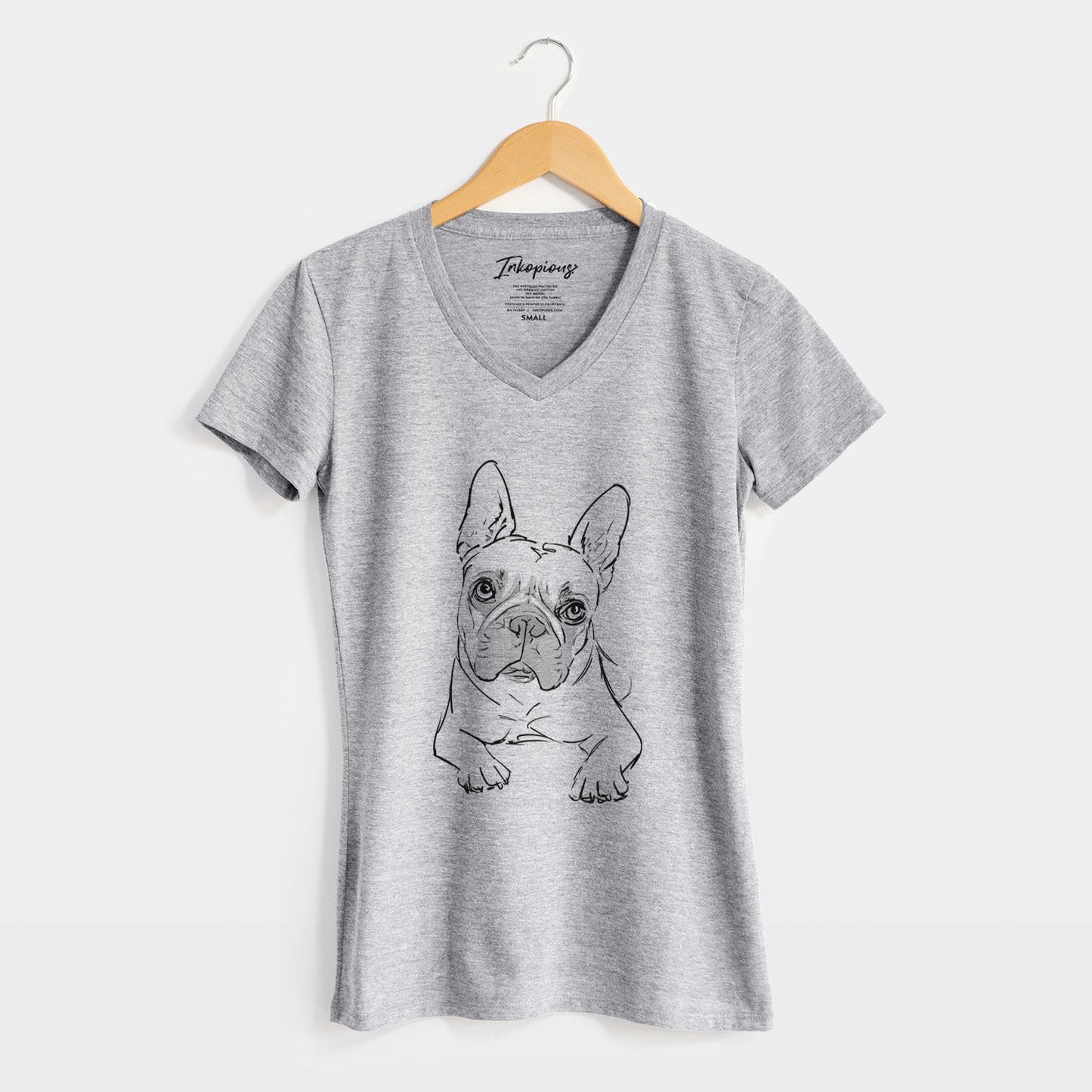 Doodled Buster the French Bulldog - Women's Perfect V-neck Shirt