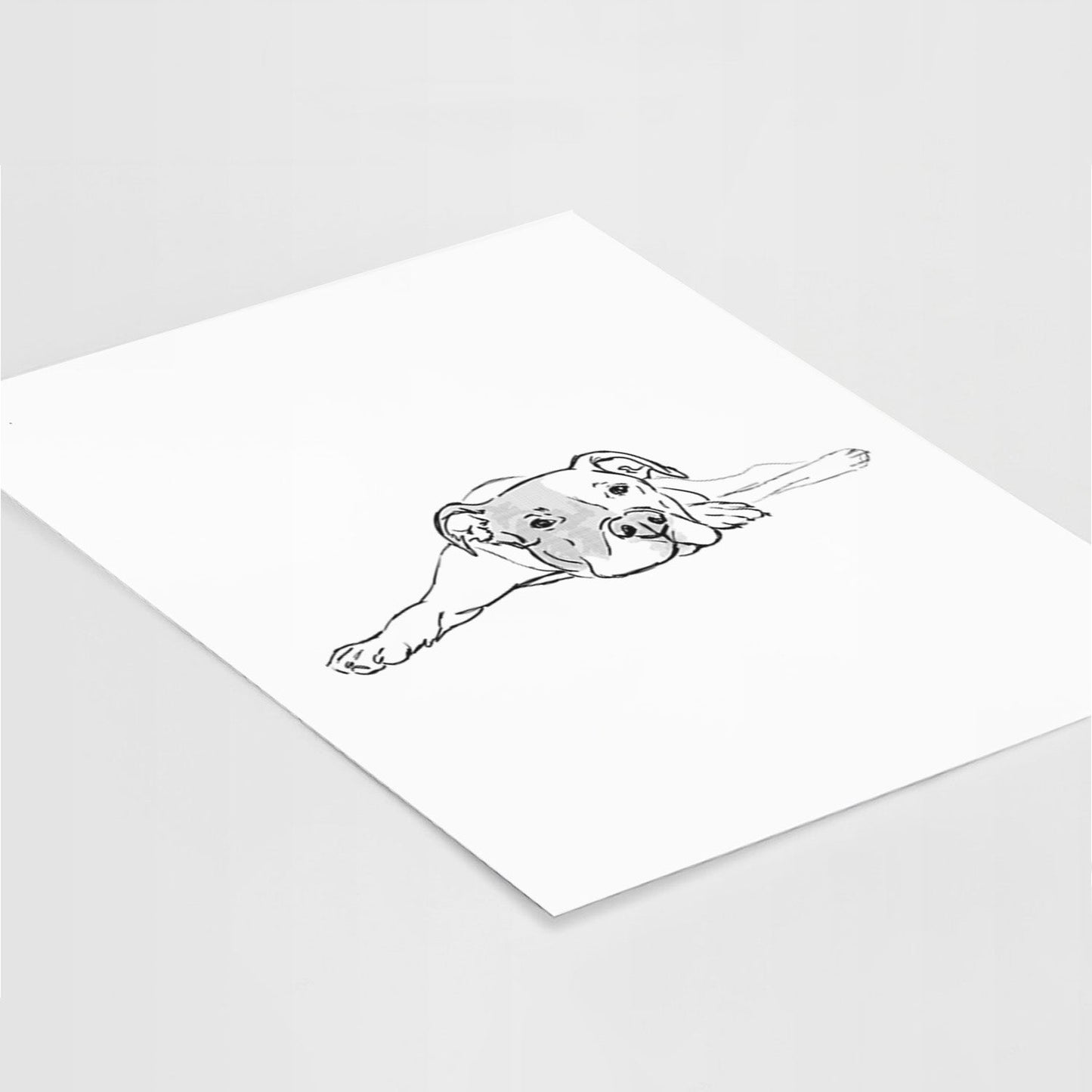 Doodled Harvey the American Staffordshire Terrier Art Print
