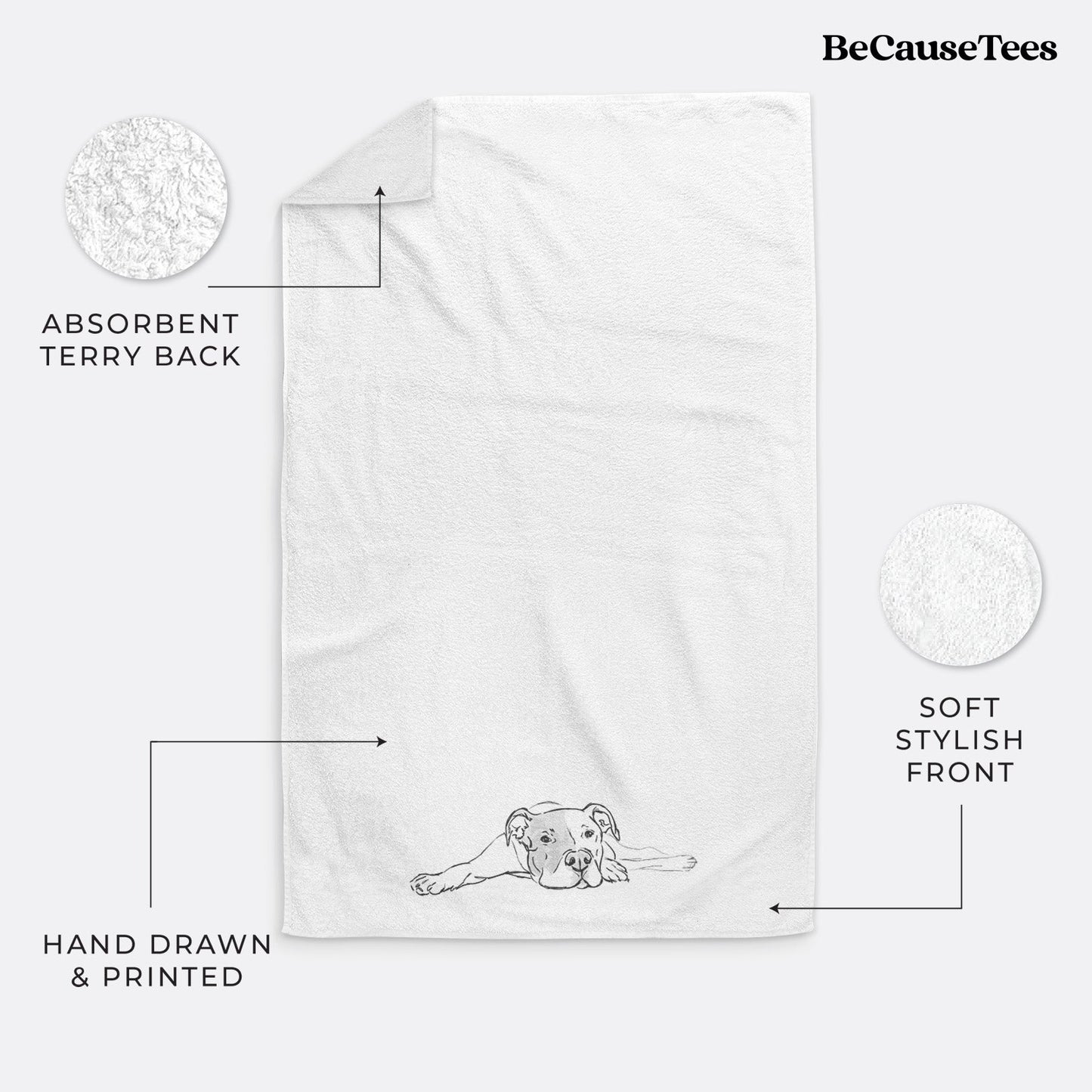 Doodled Harvey the American Staffordshire Terrier Premium Hand Towel