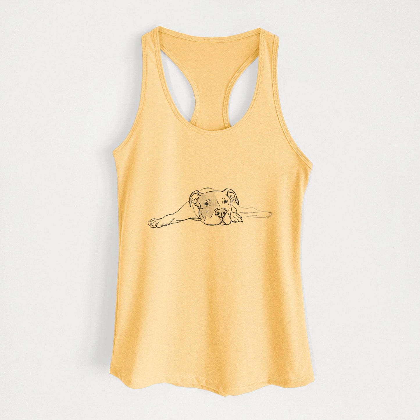 Doodled Harvey the American Staffordshire Terrier - Women's Racerback Tanktop