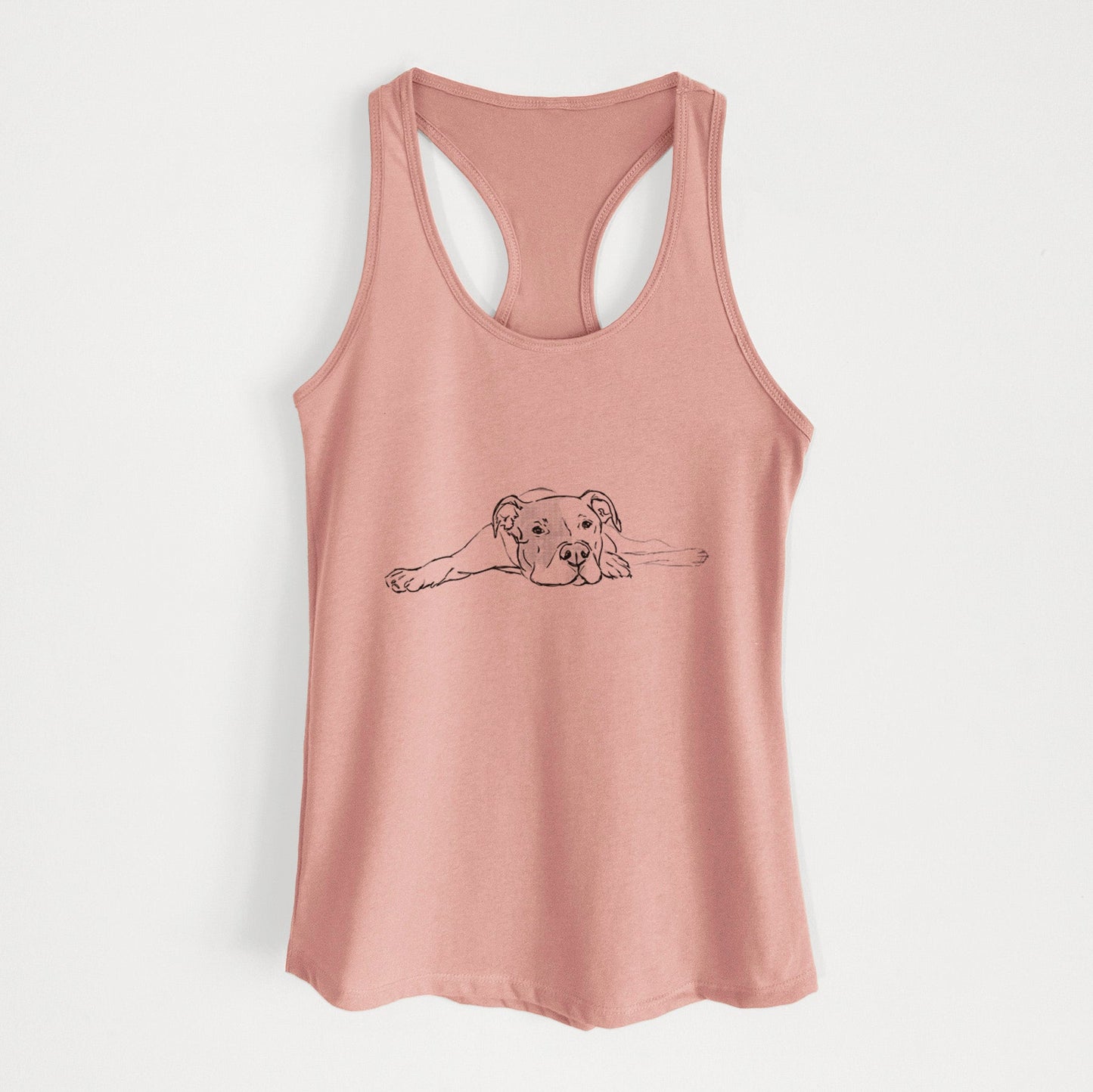 Doodled Harvey the American Staffordshire Terrier - Women's Racerback Tanktop
