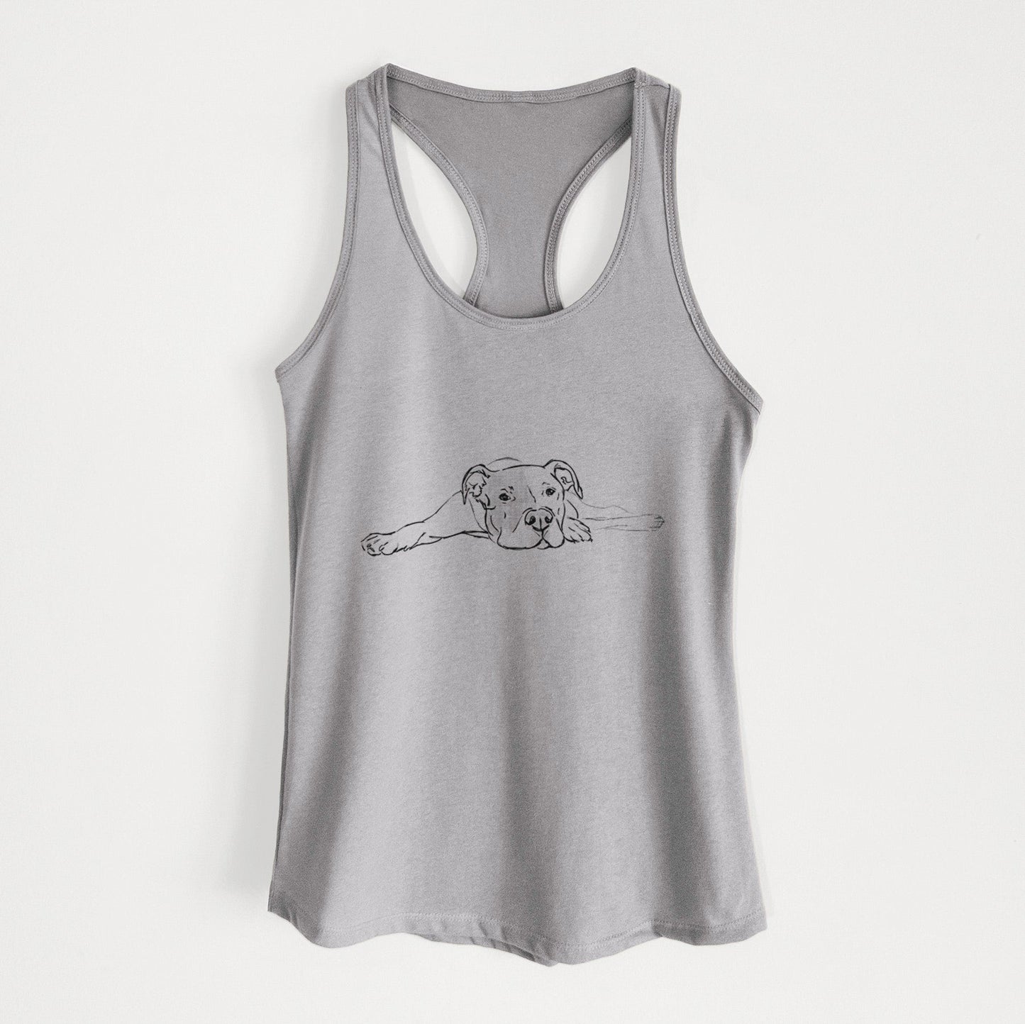 Doodled Harvey the American Staffordshire Terrier - Women's Racerback Tanktop