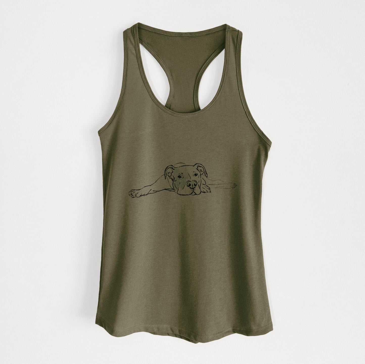 Doodled Harvey the American Staffordshire Terrier - Women's Racerback Tanktop