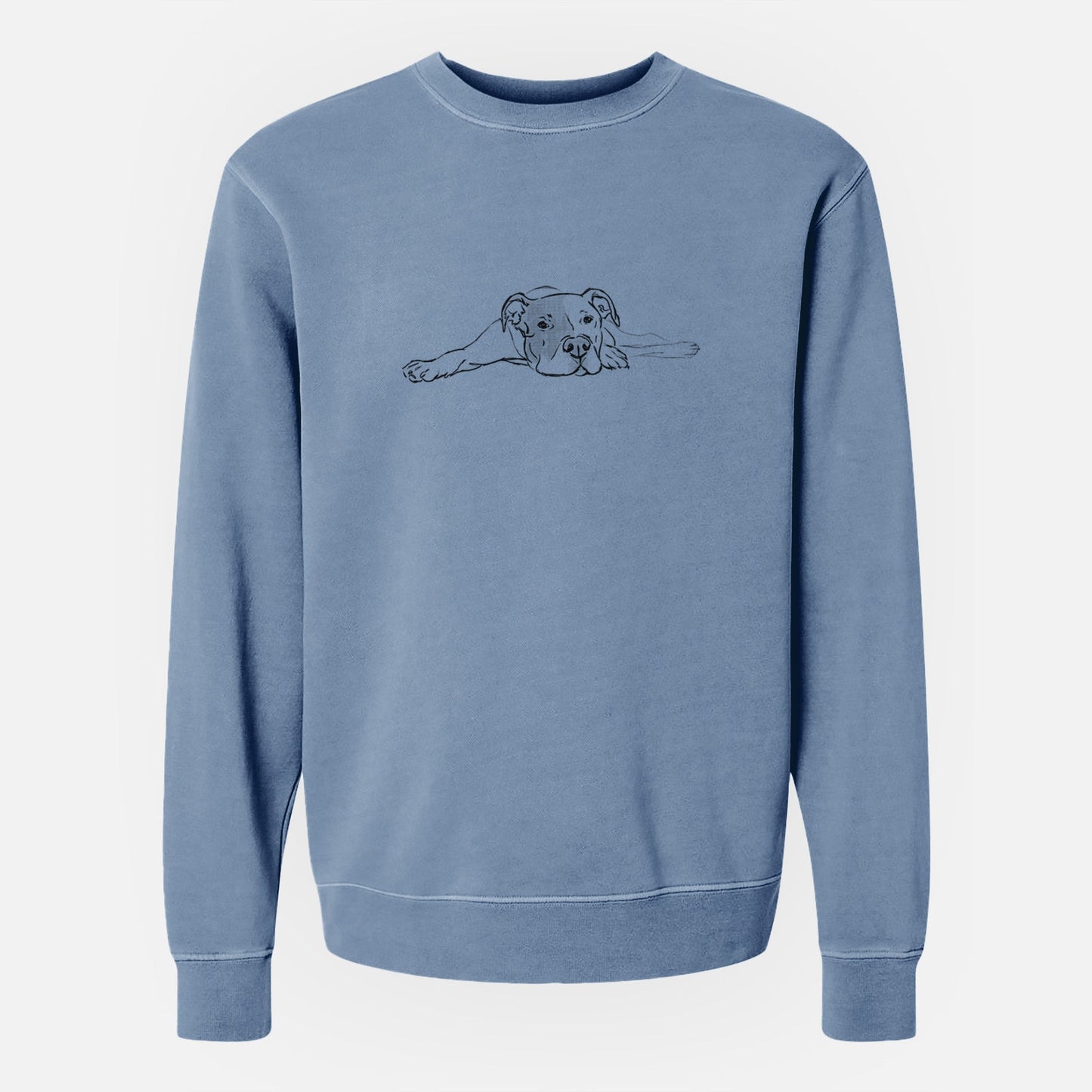 Doodled Harvey the American Staffordshire Terrier - Unisex Pigment Dyed Crew Sweatshirt