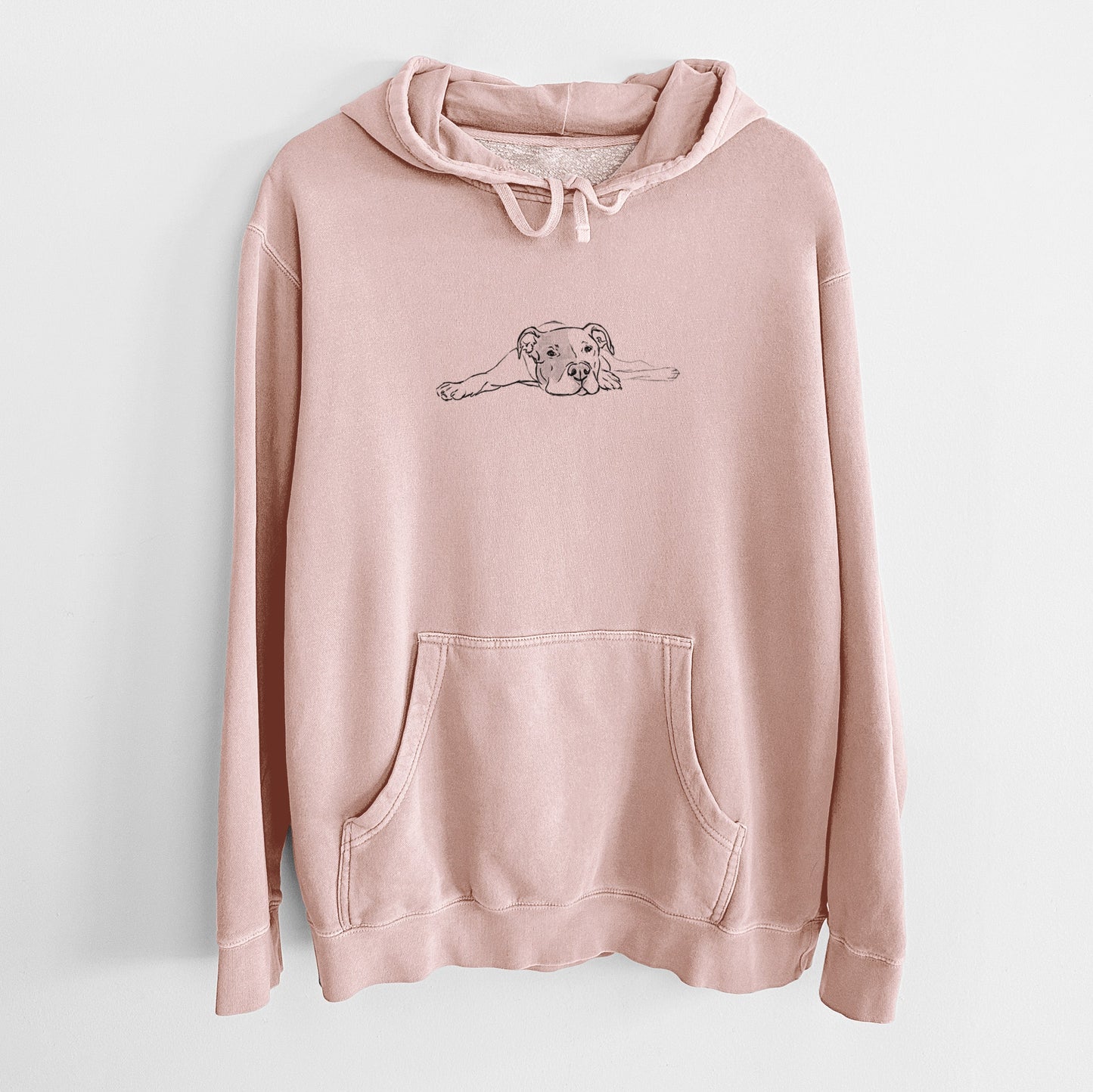 Doodled Harvey the American Staffordshire Terrier - Unisex Pigment Dyed Hoodie