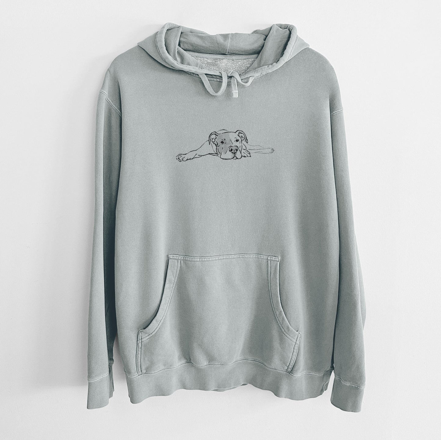 Doodled Harvey the American Staffordshire Terrier - Unisex Pigment Dyed Hoodie