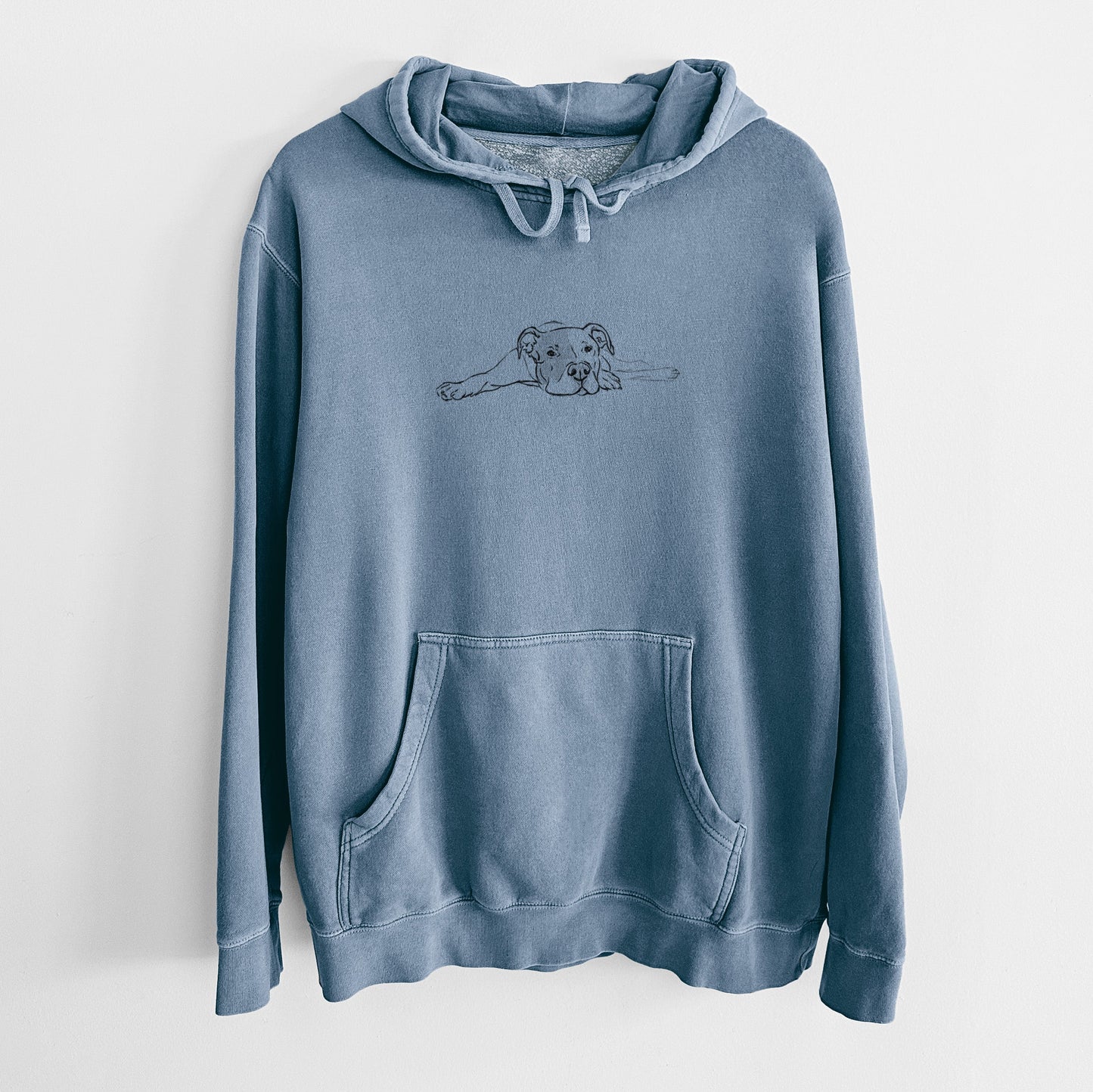 Doodled Harvey the American Staffordshire Terrier - Unisex Pigment Dyed Hoodie