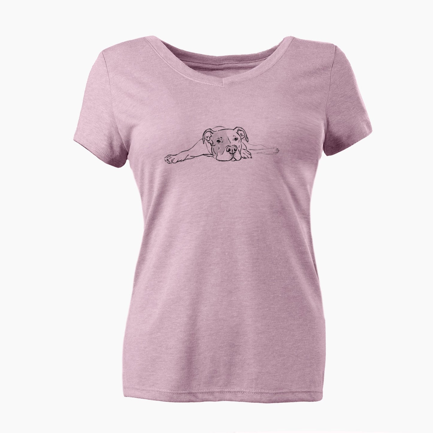 Doodled Harvey the American Staffordshire Terrier - Women's Perfect V-neck Shirt