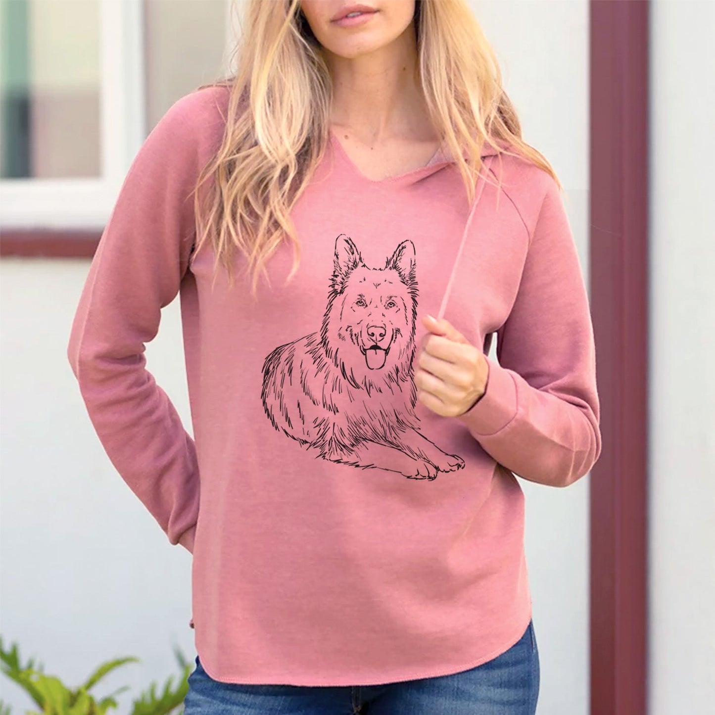 Doodled Jaxs the German Shepherd - Cali Wave Hooded Sweatshirt
