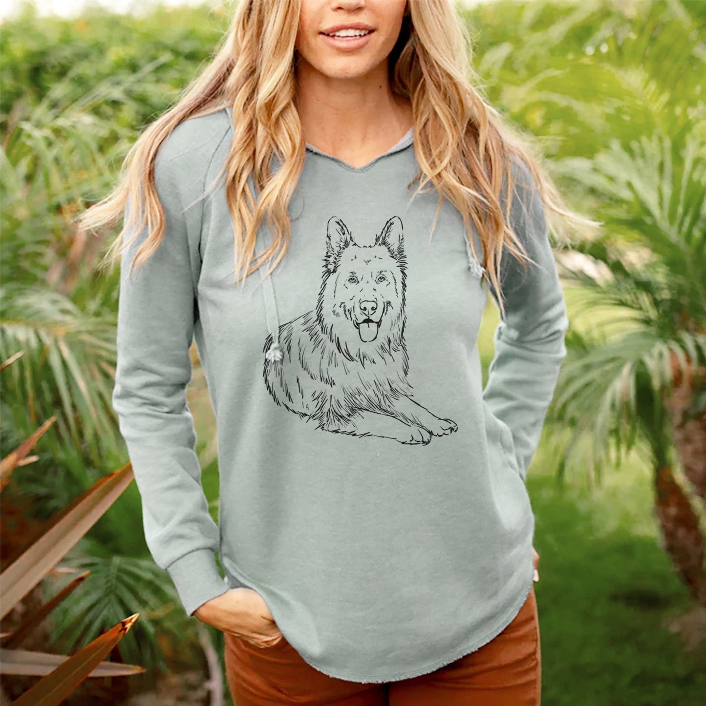 Doodled Jaxs the German Shepherd - Cali Wave Hooded Sweatshirt