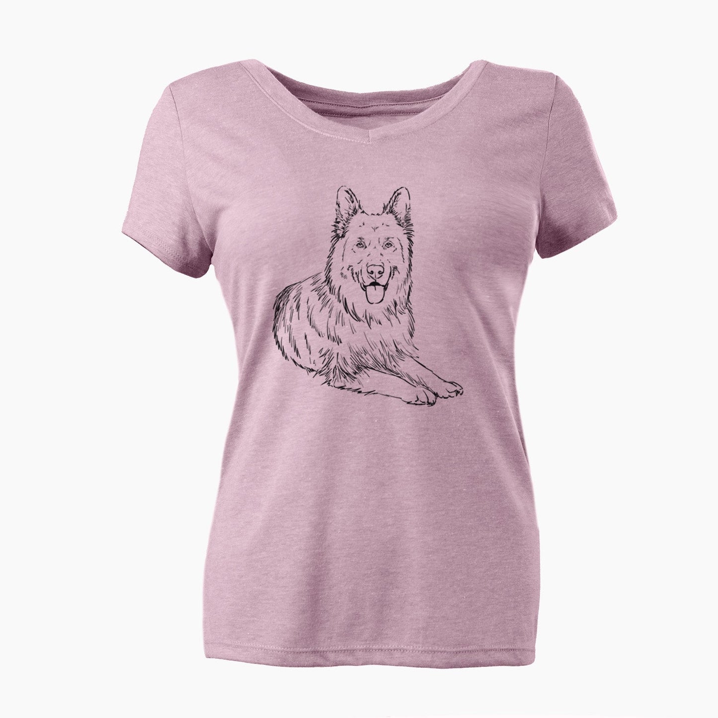 Doodled Jaxs the German Shepherd - Women's Perfect V-neck Shirt
