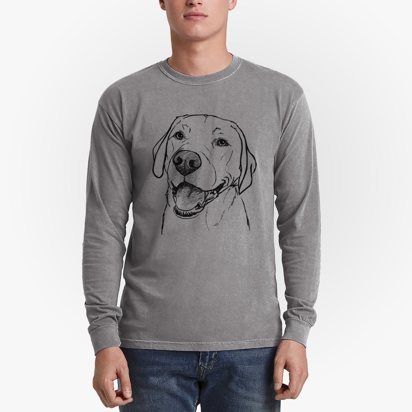 Doodled Jimmy the Larbrador Retriever - Heavyweight 100% Cotton Long Sleeve