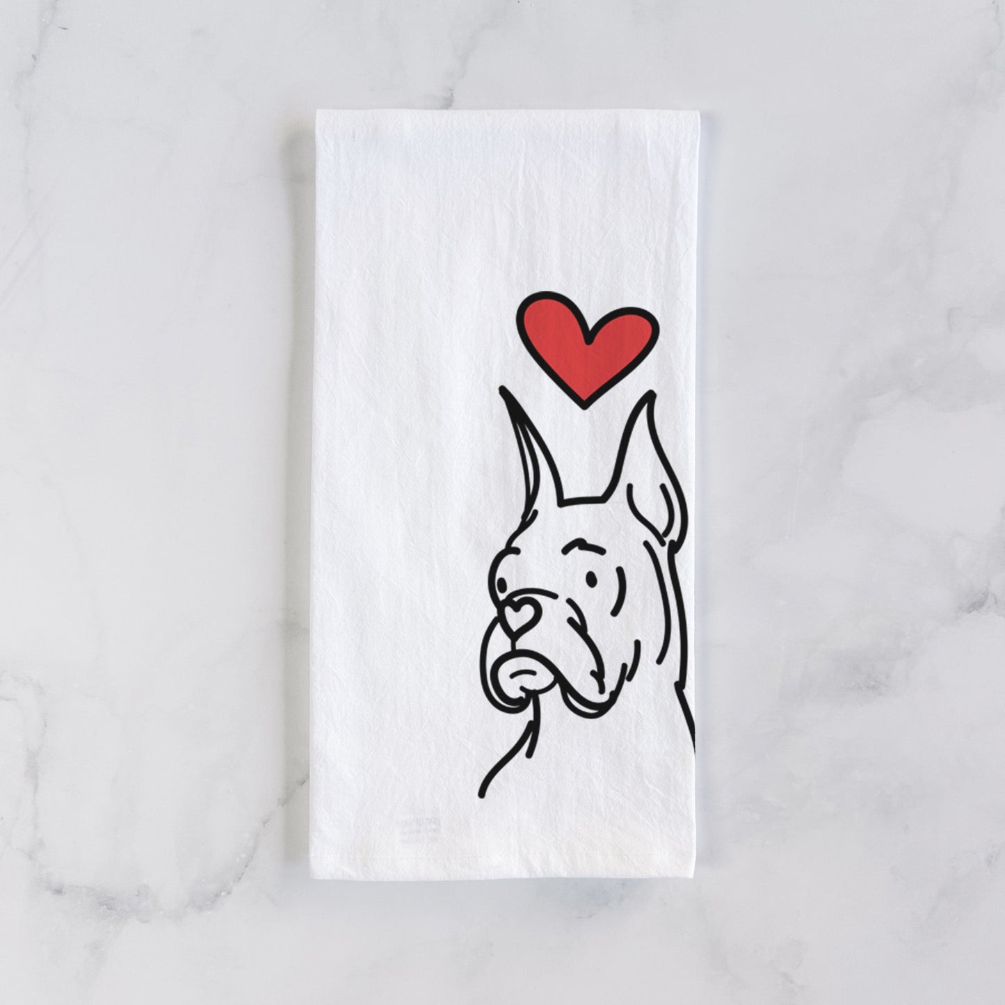 Love Always Rescue Boxer - Billy - Tea Towel