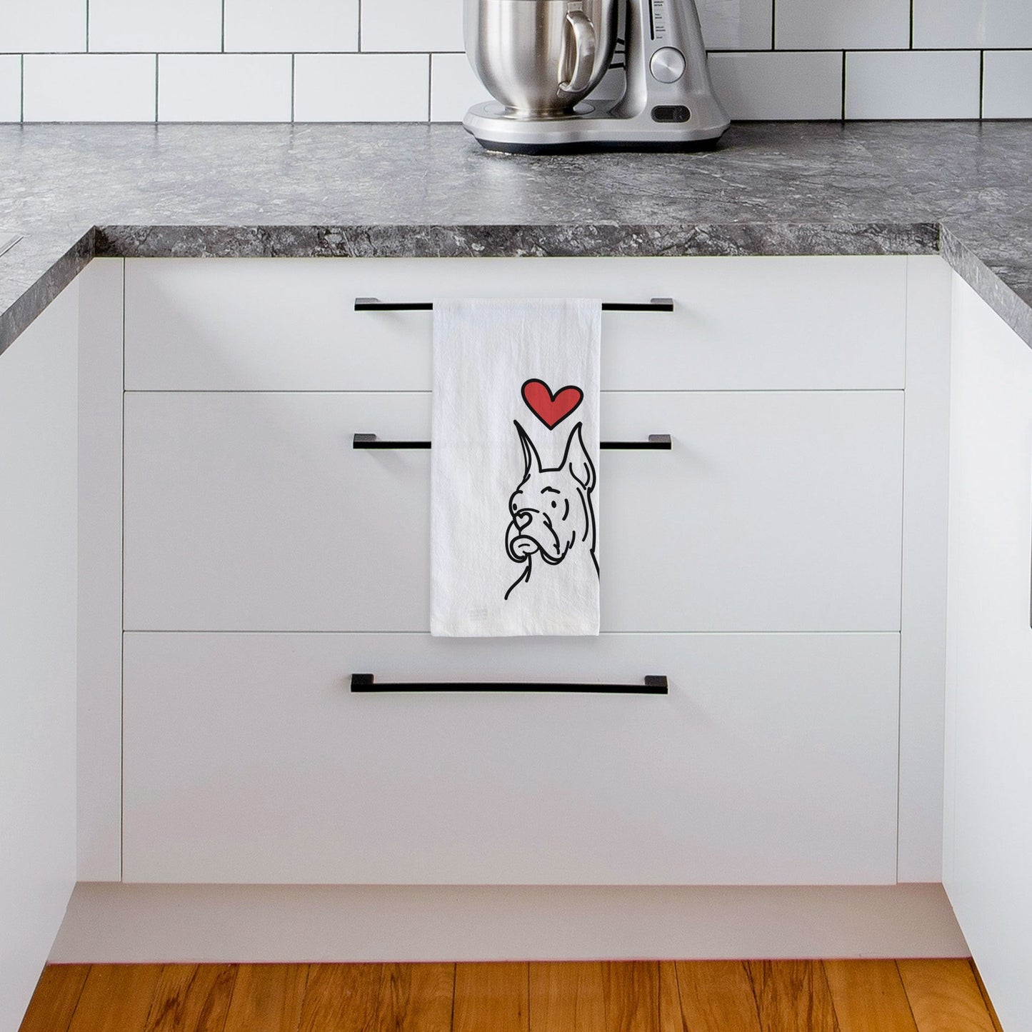 Love Always Rescue Boxer - Billy - Tea Towel