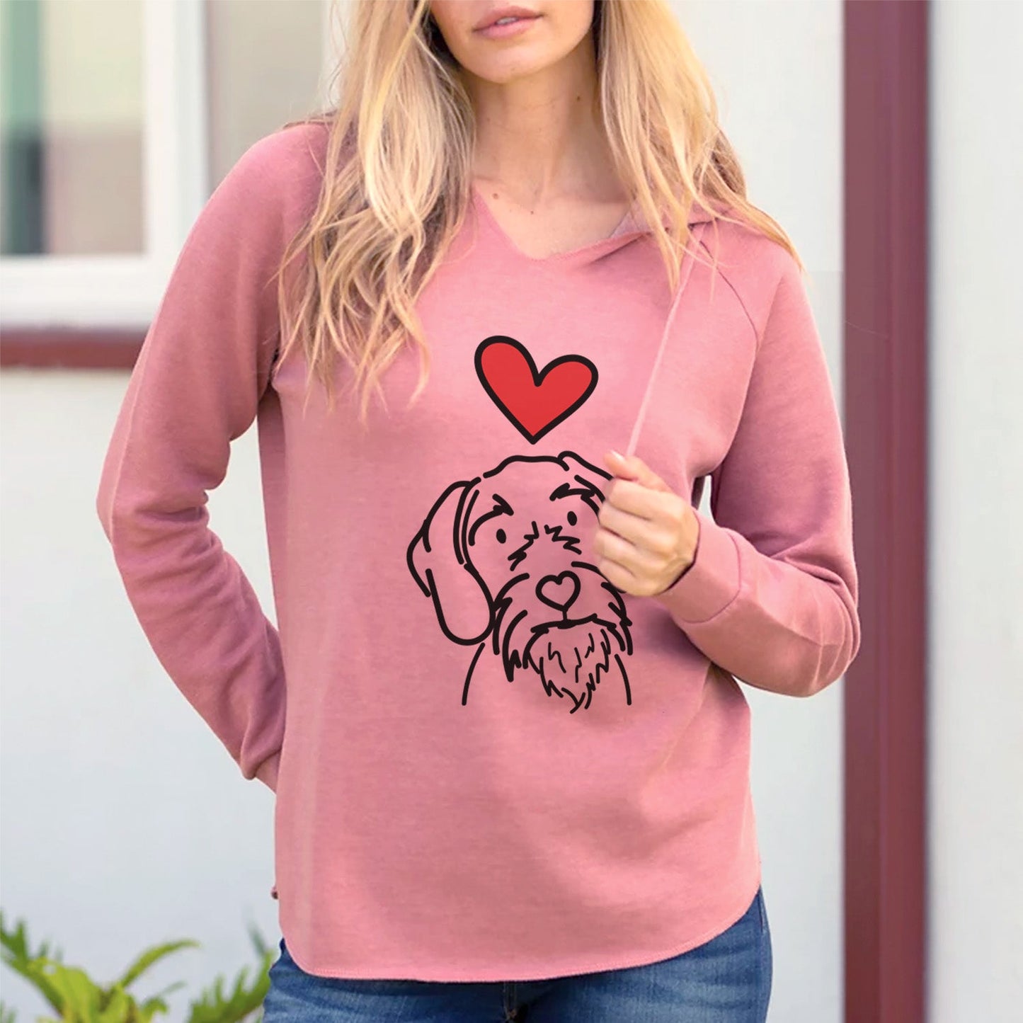Love Always German Wirehaired Pointer - Buck - Cali Wave Hooded Sweatshirt