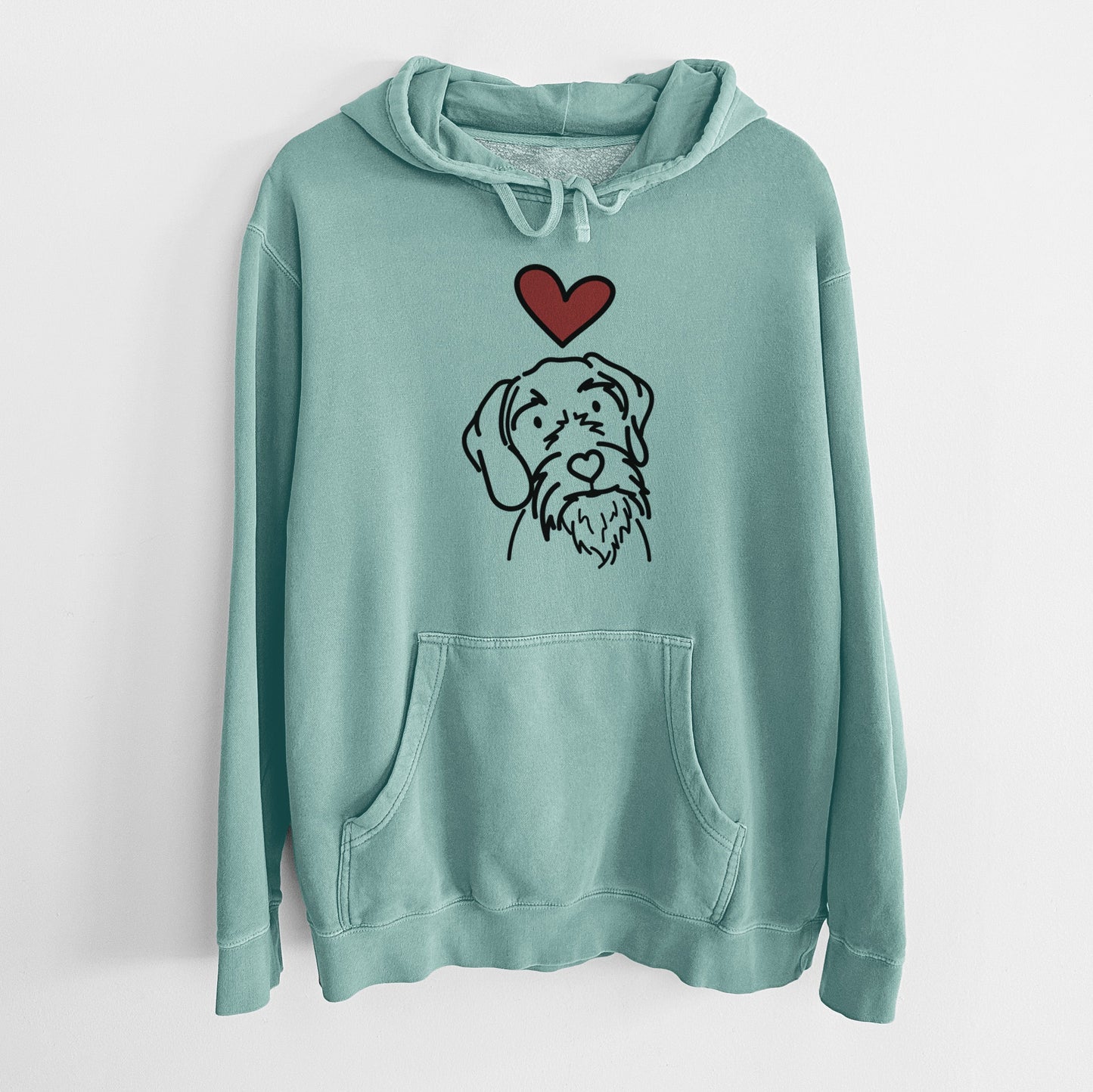 Love Always German Wirehaired Pointer - Buck - Unisex Pigment Dyed Hoodie