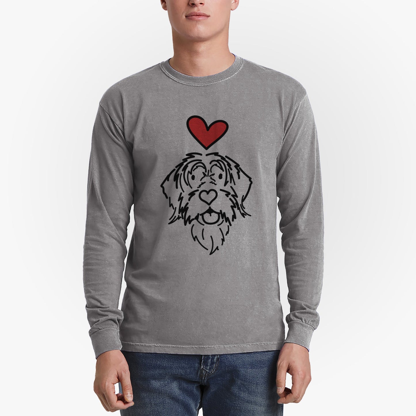 Love Always Wirehaird Pointing Griffon - Gary - Heavyweight 100% Cotton Long Sleeve