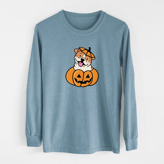 Pumpkin Pup - English Bulldog - Heavyweight 100% Cotton Long Sleeve