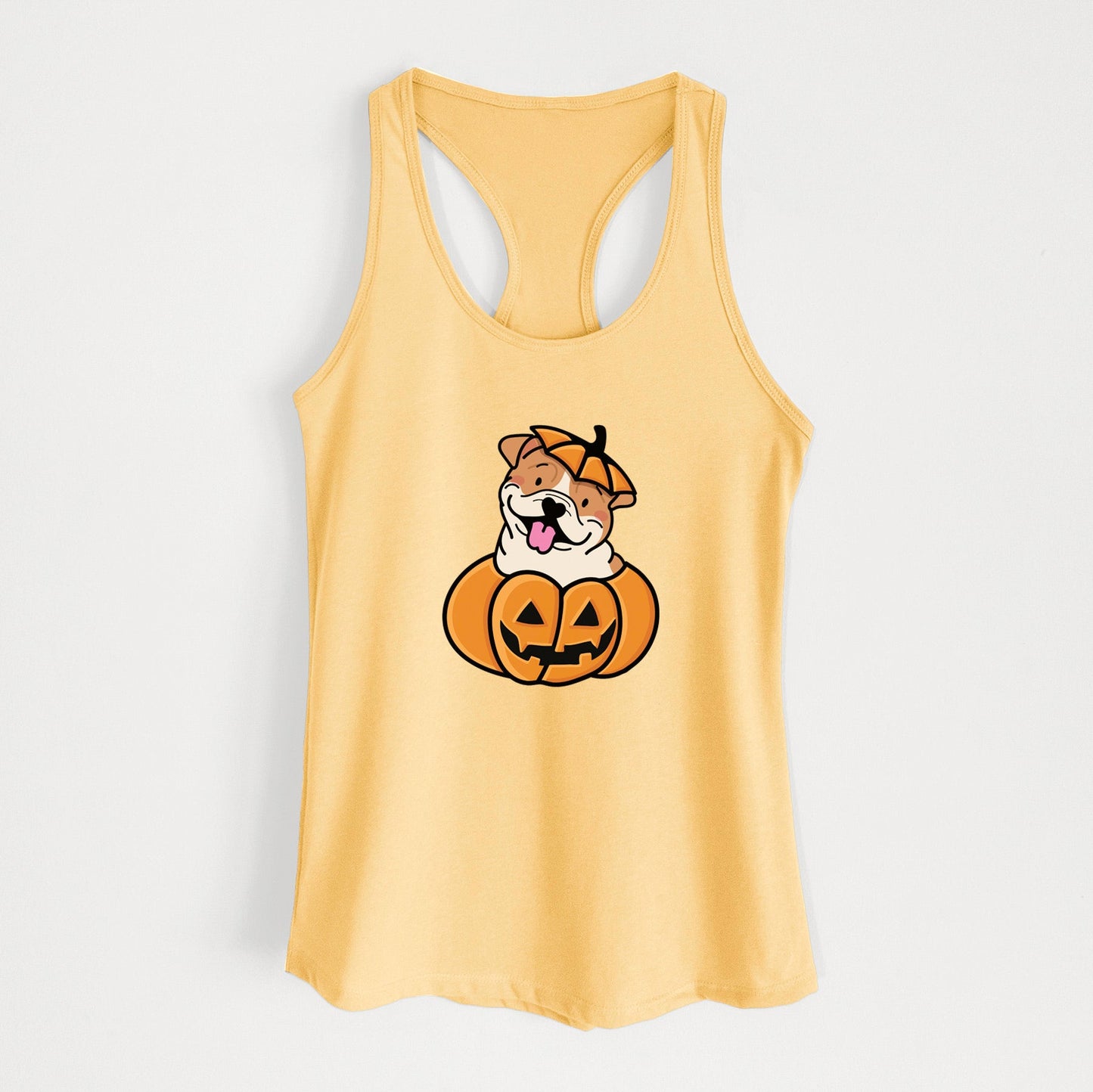 Pumpkin Pup - English Bulldog - Women's Racerback Tanktop