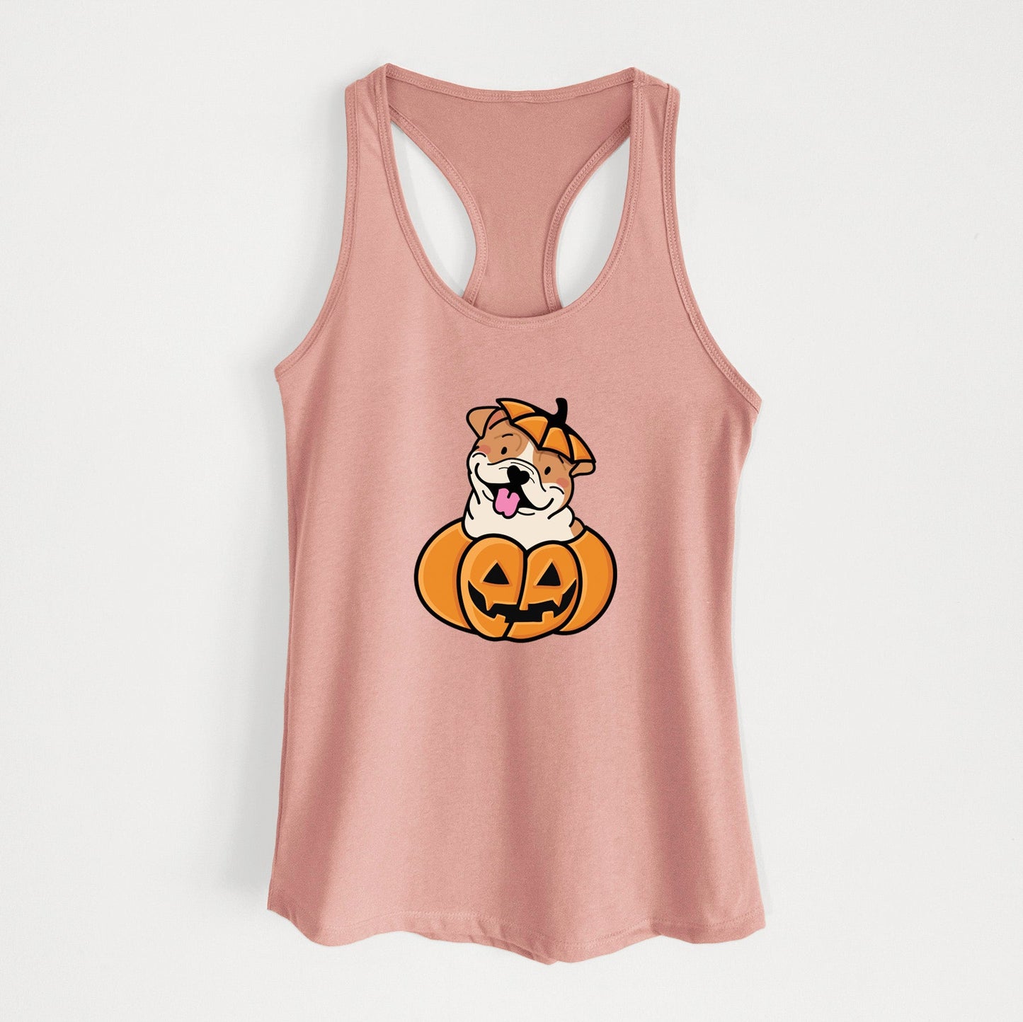 Pumpkin Pup - English Bulldog - Women's Racerback Tanktop