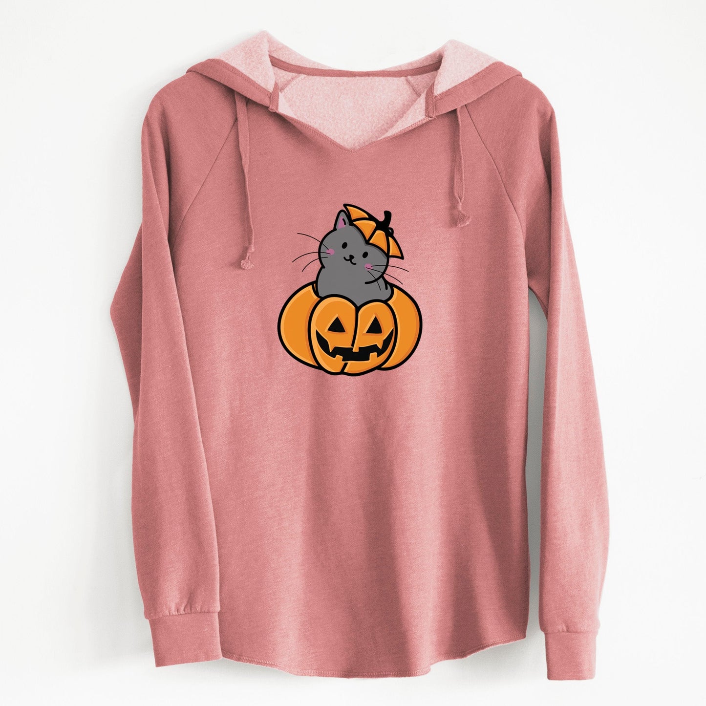 Pumpkin Cat - Black Cat - Cali Wave Hooded Sweatshirt