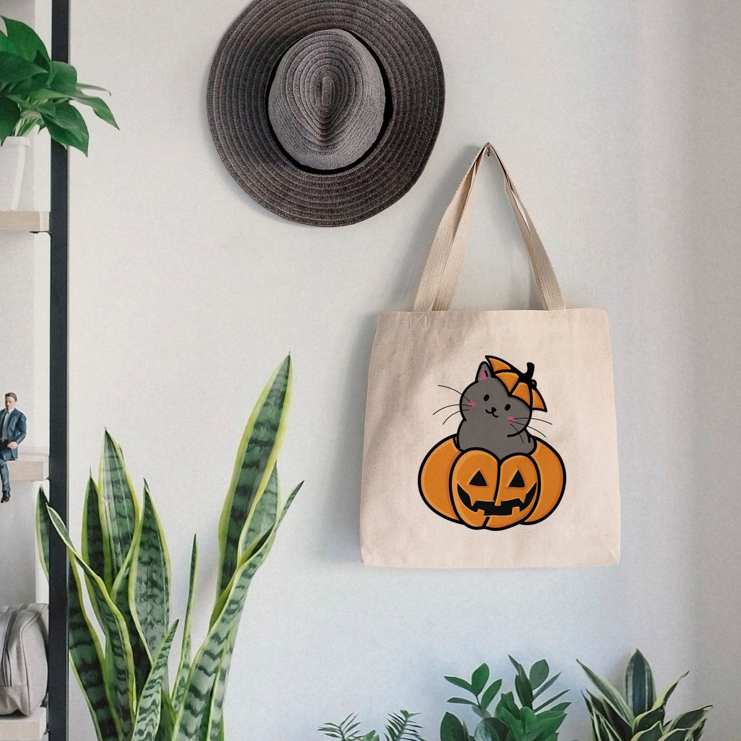 Pumpkin Cat - Black Cat - Tote Bag