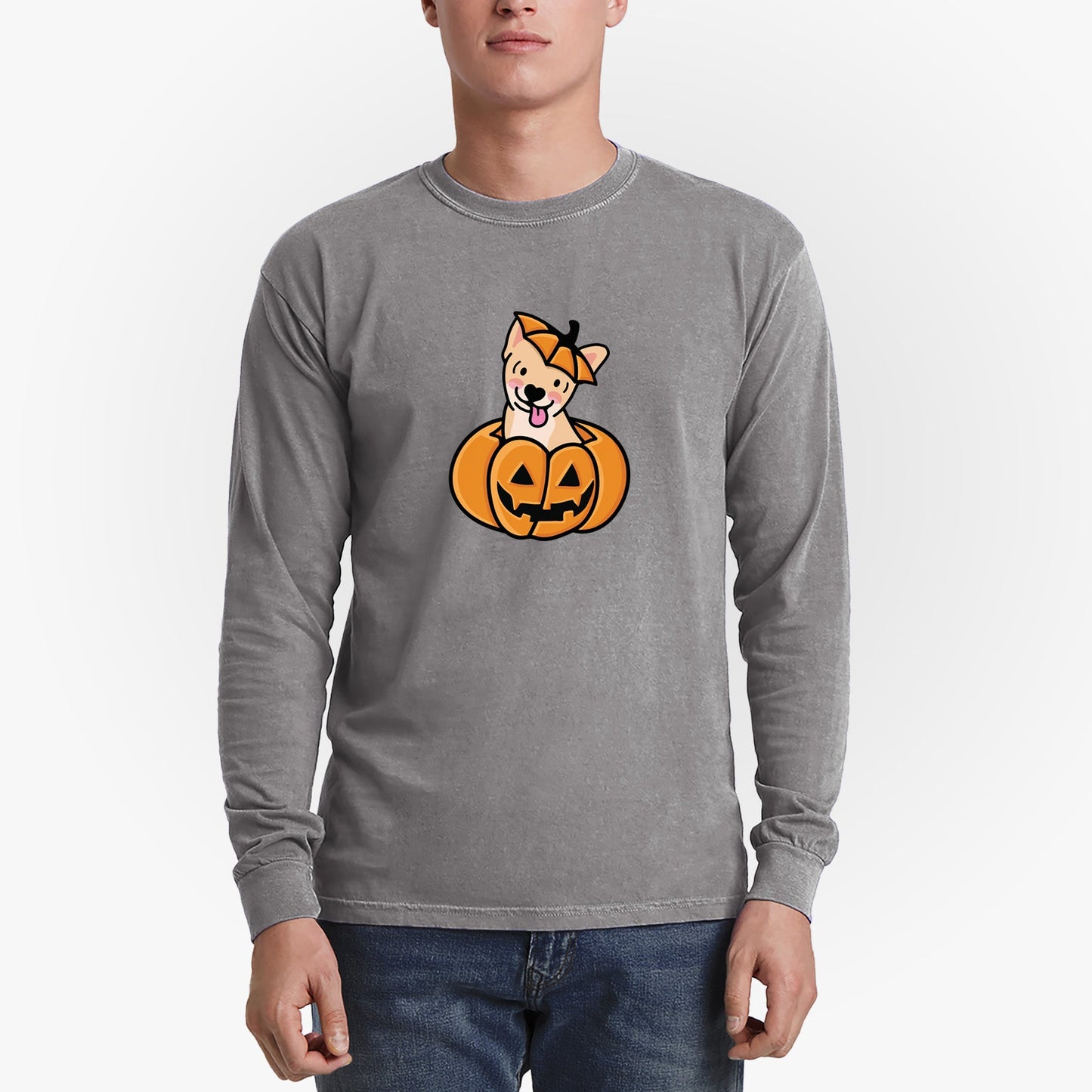 Pumpkin Pup - Chihuahua - Heavyweight 100% Cotton Long Sleeve