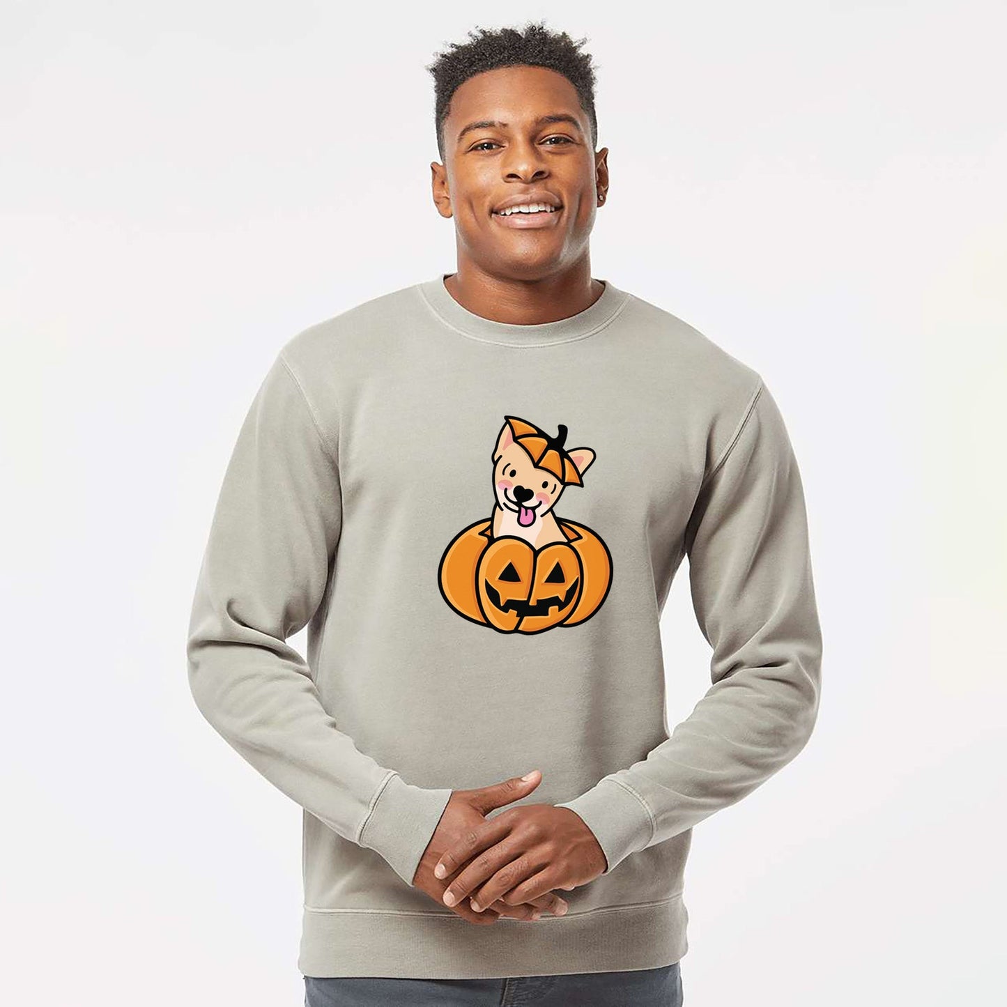 Pumpkin Pup - Chihuahua - Unisex Pigment Dyed Crew Sweatshirt