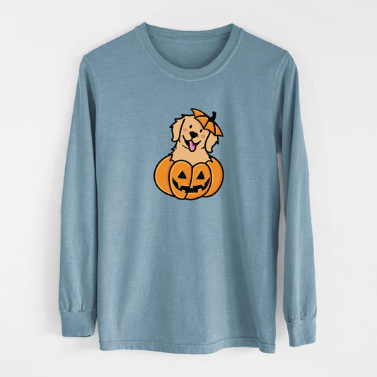 Pumpkin Pup - Golden Retriever - Heavyweight 100% Cotton Long Sleeve
