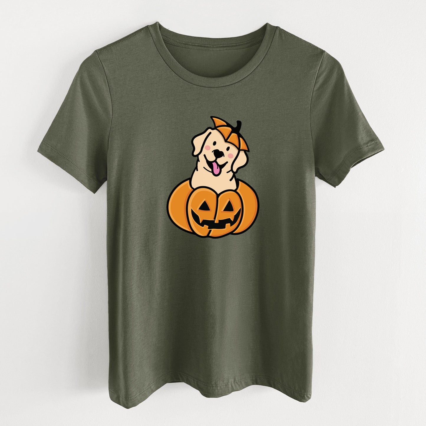 Pumpkin Pup - Labrador Retriever - Women's Lightweight Relaxed Fit 100% Cotton Crewneck