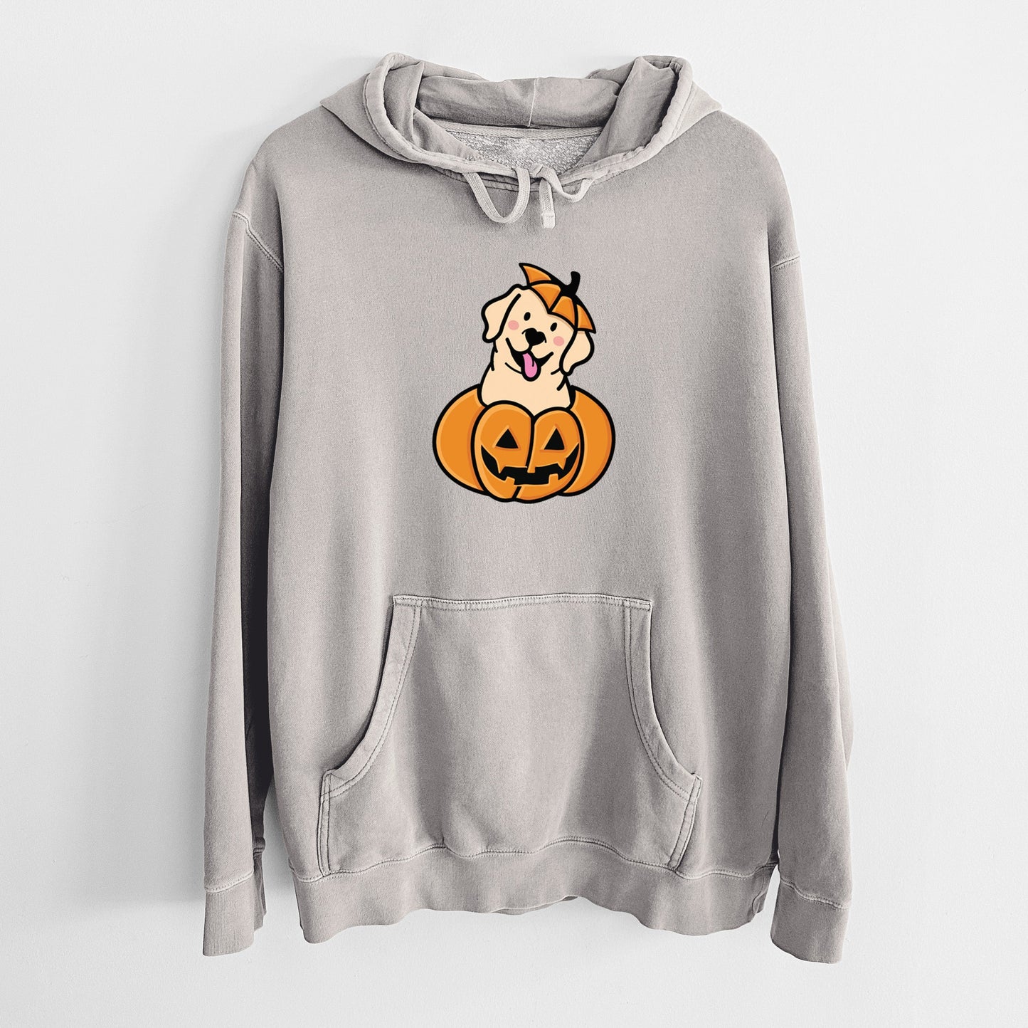 Pumpkin Pup - Labrador Retriever - Unisex Pigment Dyed Hoodie