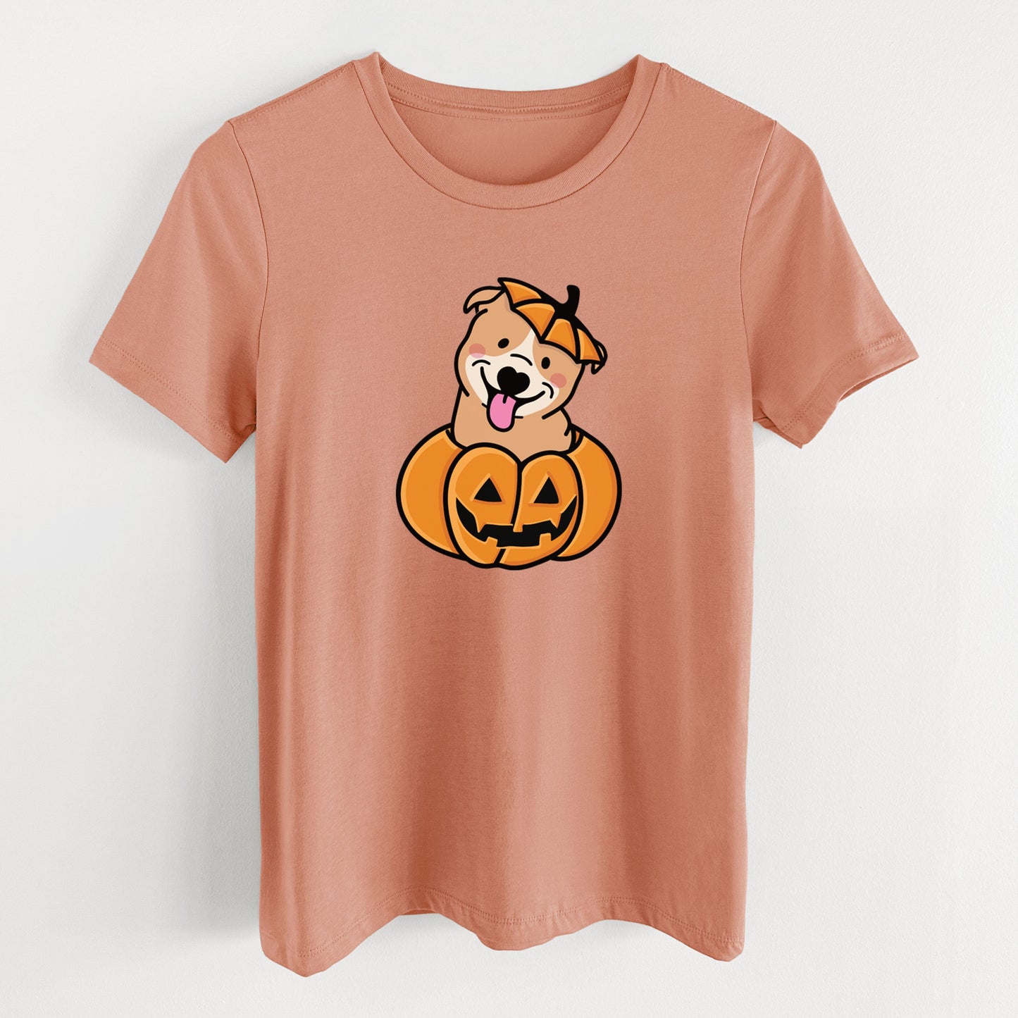Pumpkin Pup - Pitbull - Women's Lightweight Relaxed Fit 100% Cotton Crewneck