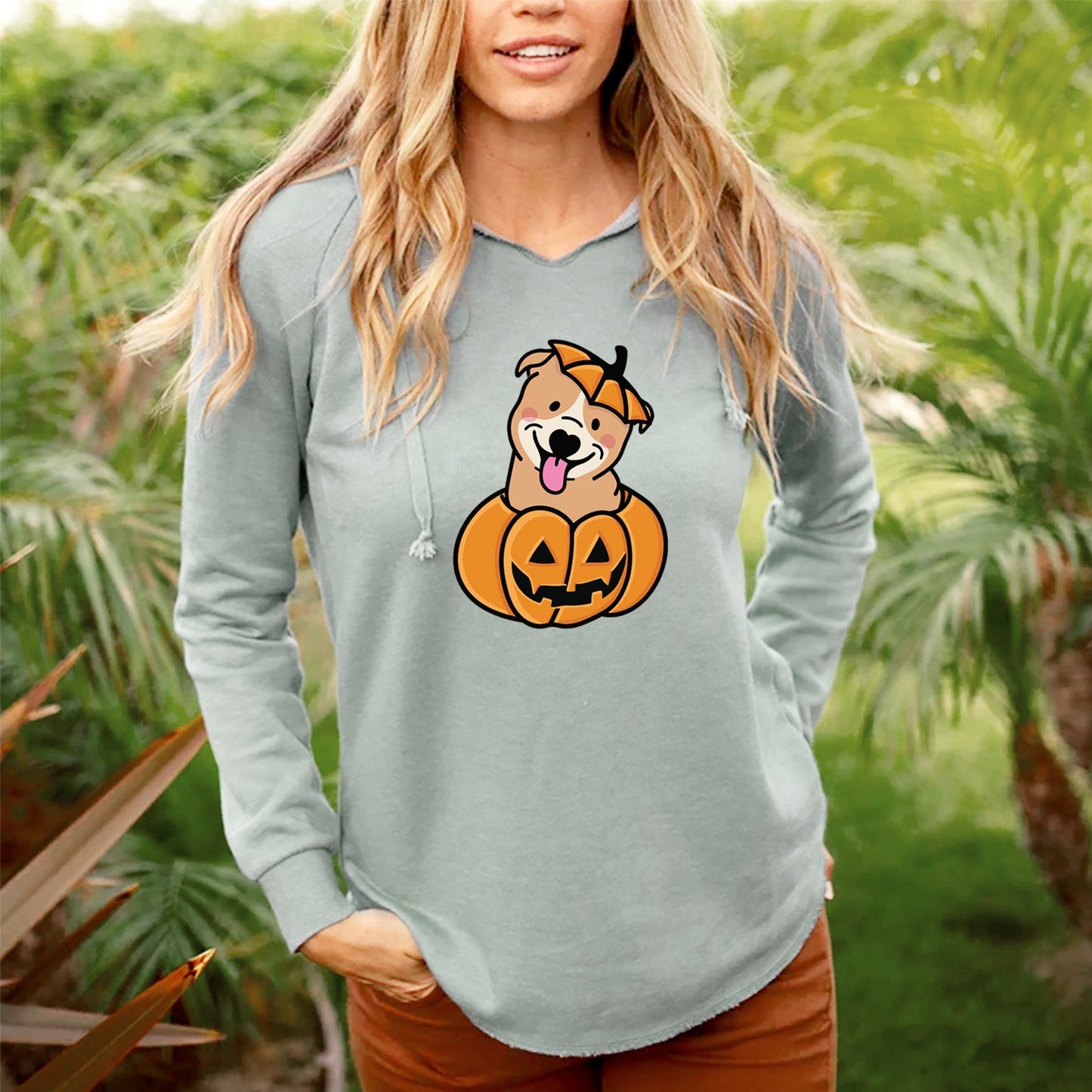 Pumpkin Pup - Pitbull - Cali Wave Hooded Sweatshirt
