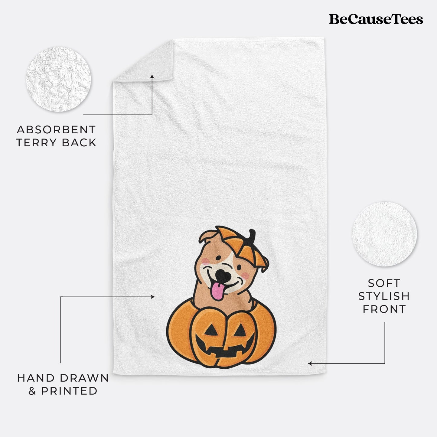 Pumpkin Pup - Pitbull Hand Towel
