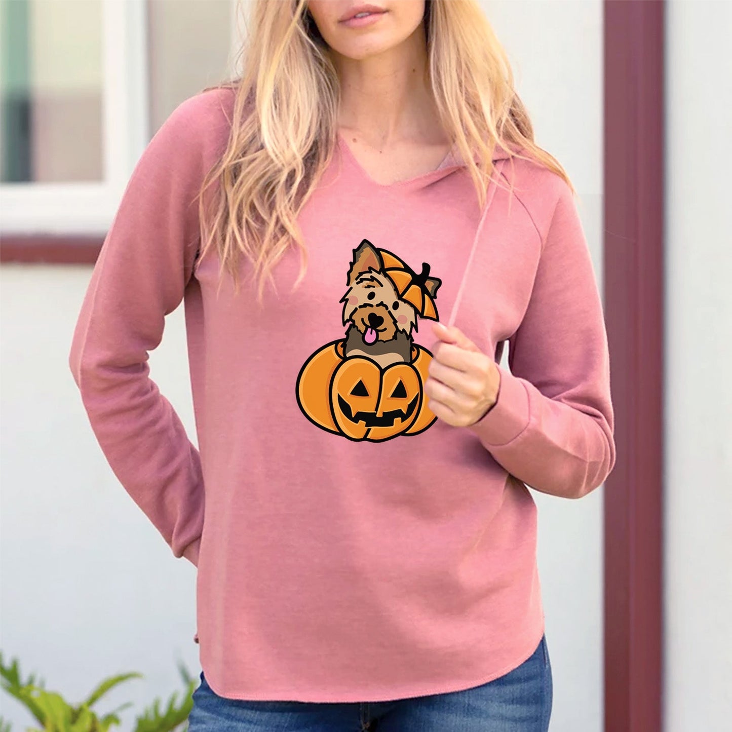 Pumpkin Pup - Yorkie - Cali Wave Hooded Sweatshirt