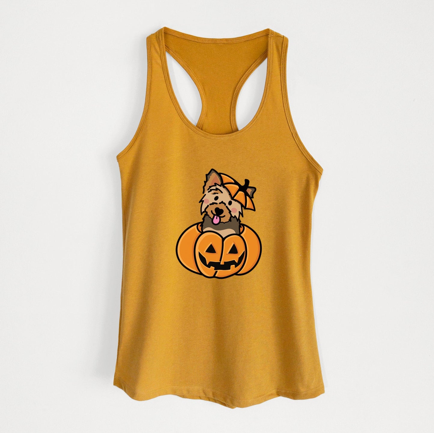 Pumpkin Pup - Yorkie - Women's Racerback Tanktop