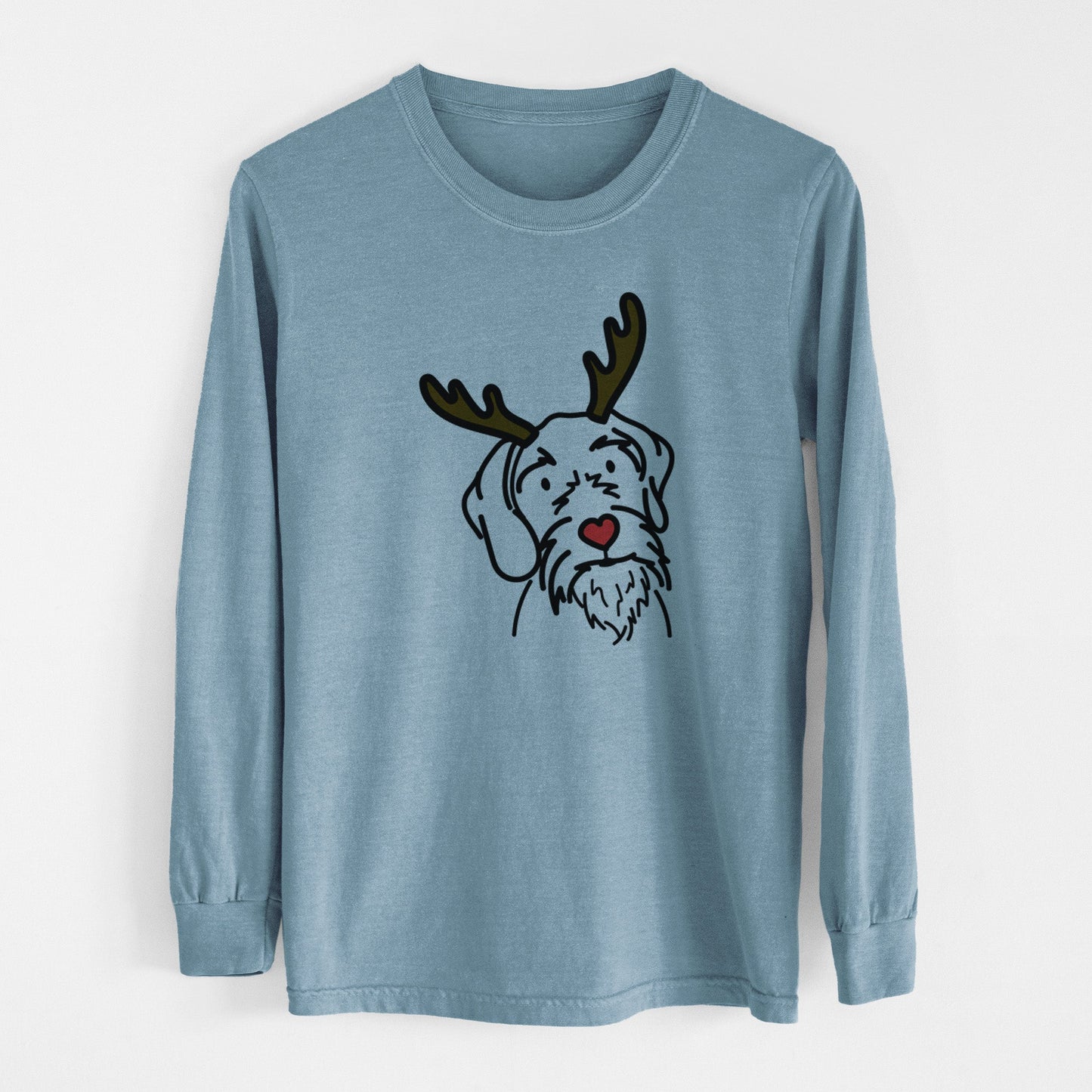 Red Nose German Wirehaired Pointer - Buck - Heavyweight 100% Cotton Long Sleeve
