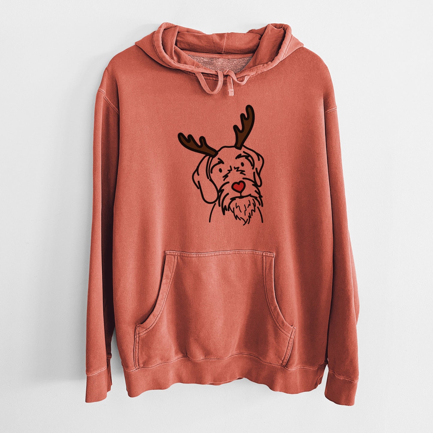 Red Nose German Wirehaired Pointer - Buck - Unisex Pigment Dyed Hoodie