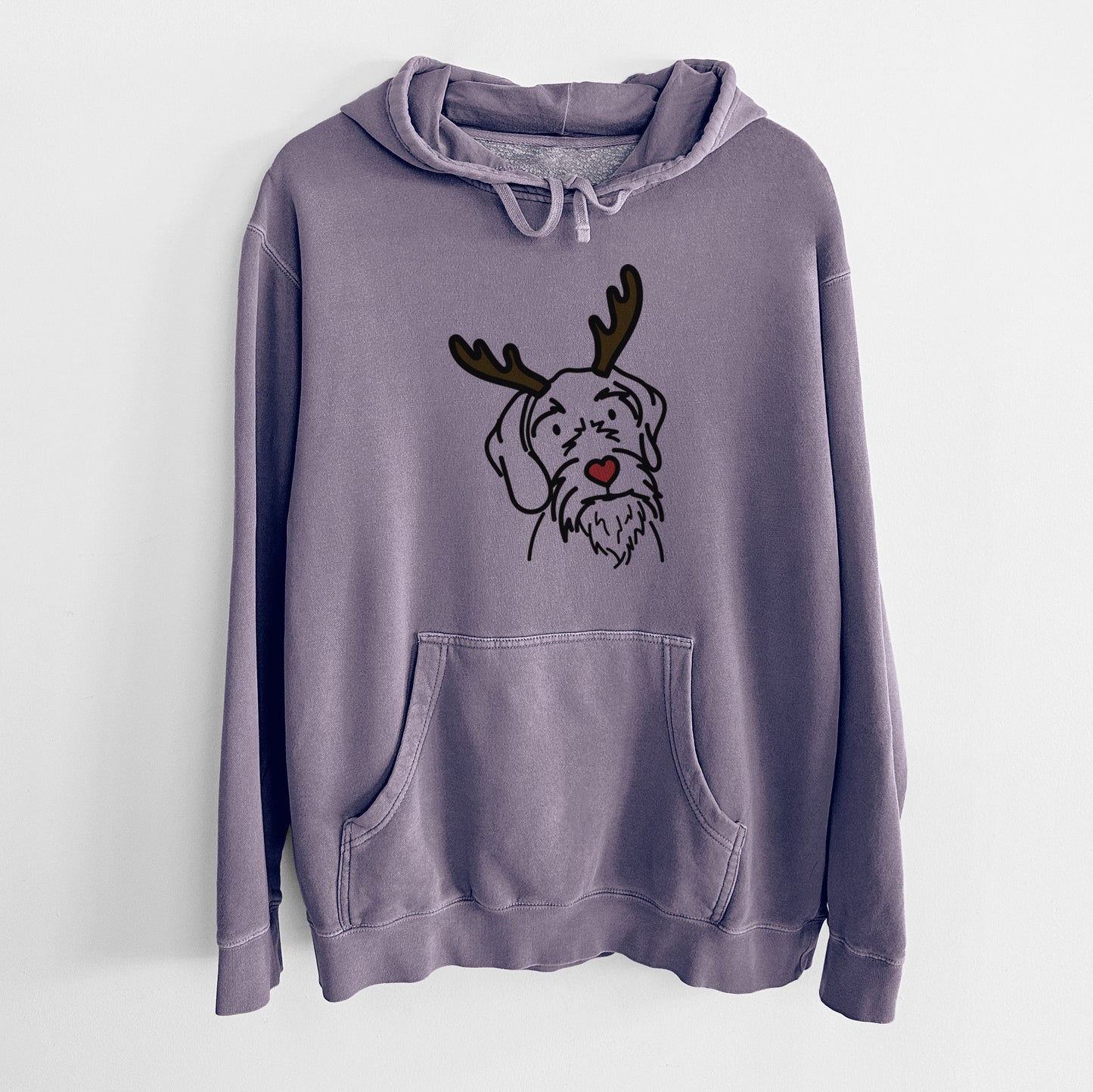 Red Nose German Wirehaired Pointer - Buck - Unisex Pigment Dyed Hoodie
