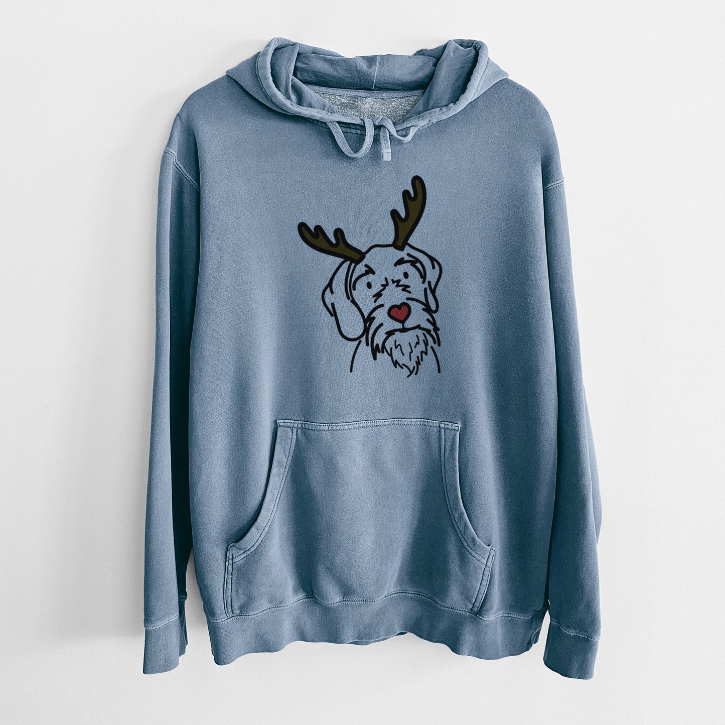 Red Nose German Wirehaired Pointer - Buck - Unisex Pigment Dyed Hoodie