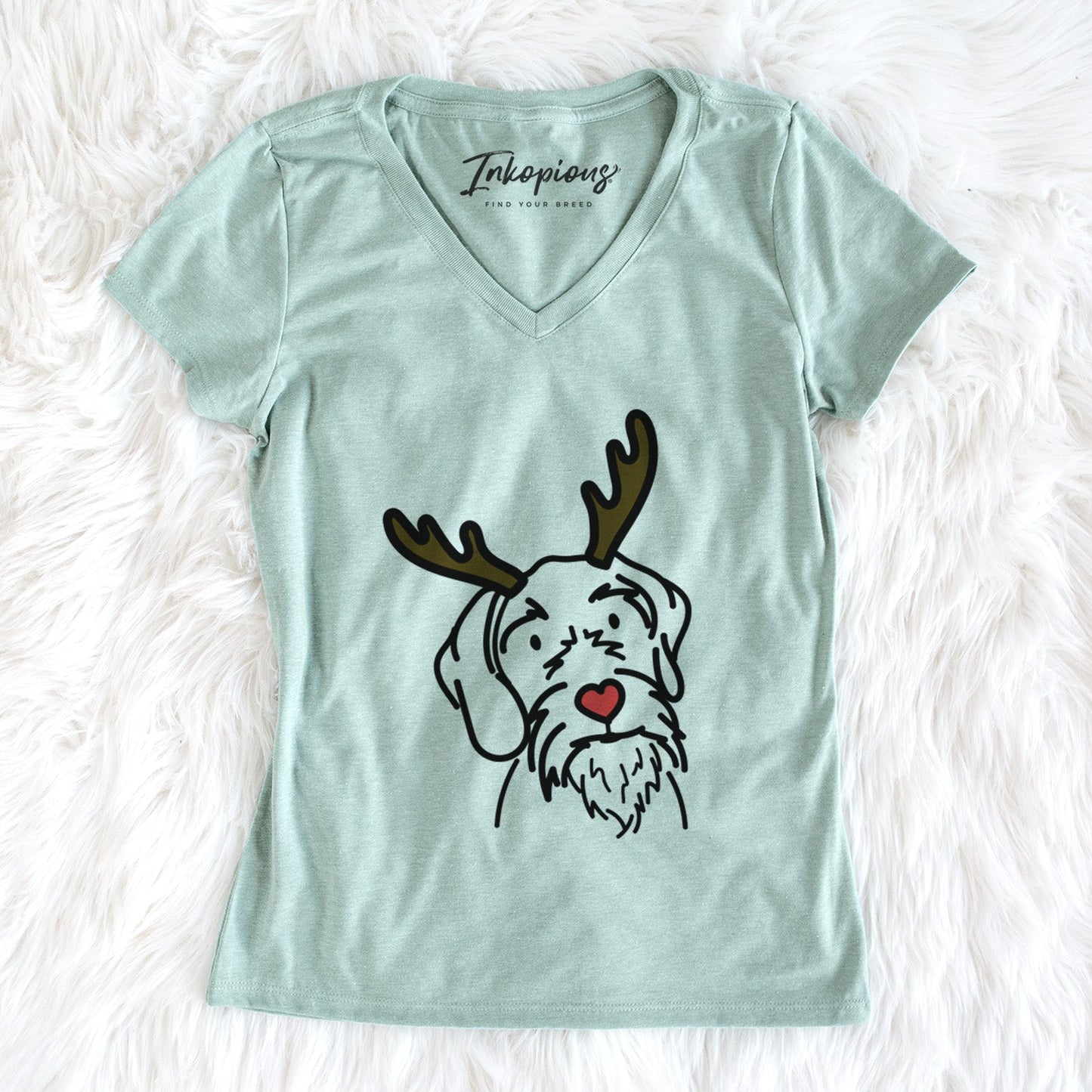 Red Nose German Wirehaired Pointer - Buck - Women's Perfect V-neck Shirt