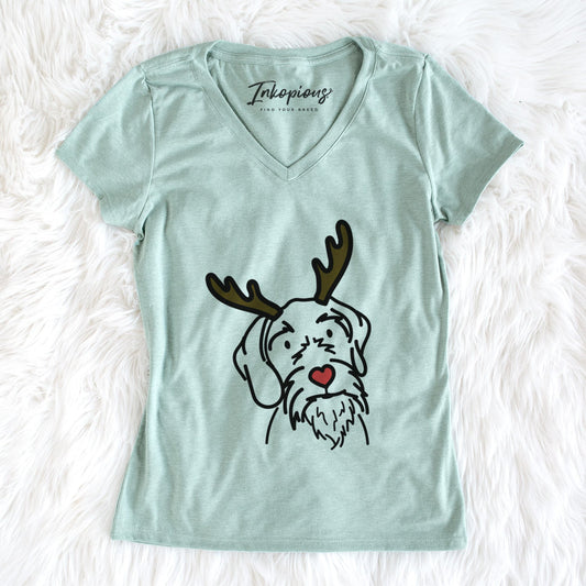 Red Nose German Wirehaired Pointer - Buck - Women's Perfect V-neck Shirt