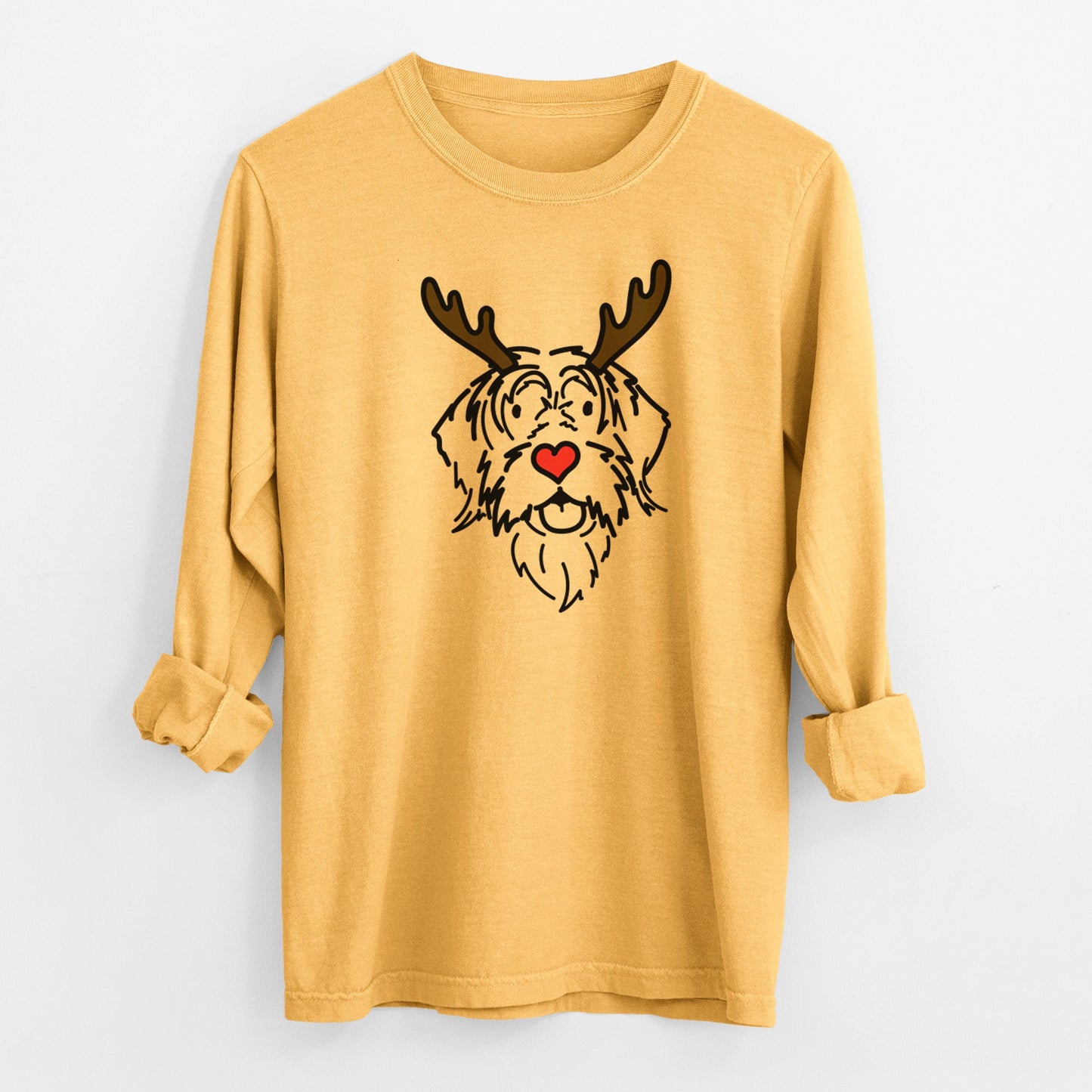 Red Nose Wirehaird Pointing Griffon - Gary - Heavyweight 100% Cotton Long Sleeve