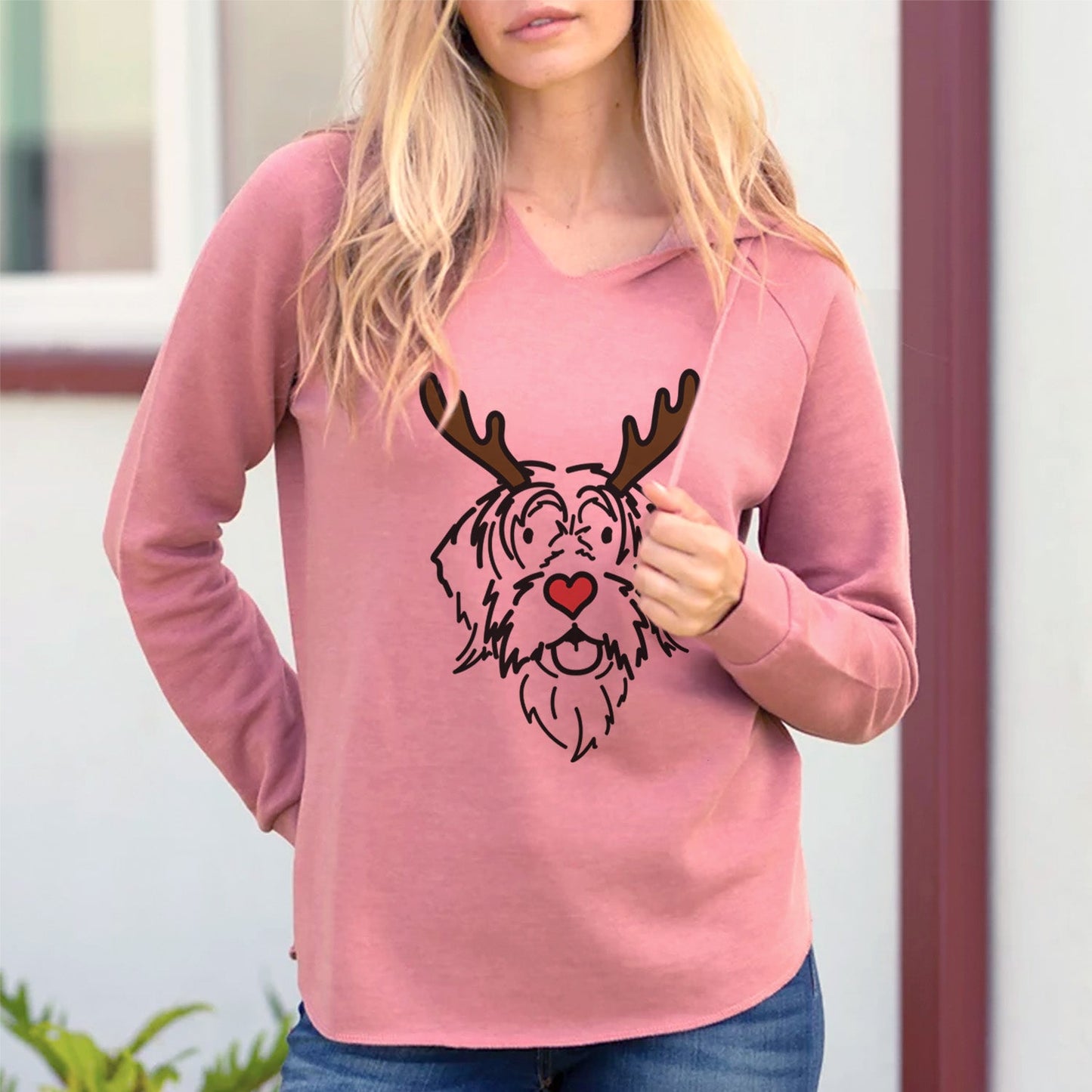 Red Nose Wirehaird Pointing Griffon - Gary - Cali Wave Hooded Sweatshirt