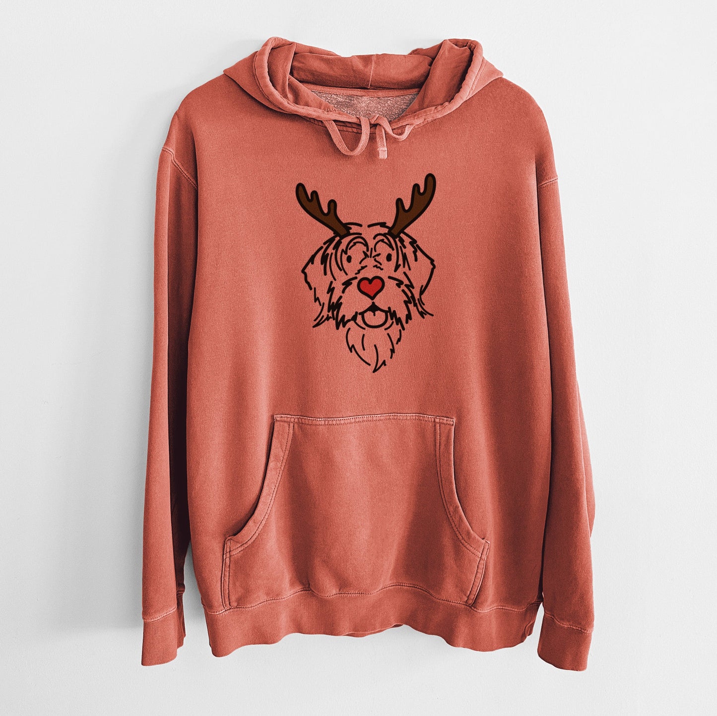 Red Nose Wirehaird Pointing Griffon - Gary - Unisex Pigment Dyed Hoodie