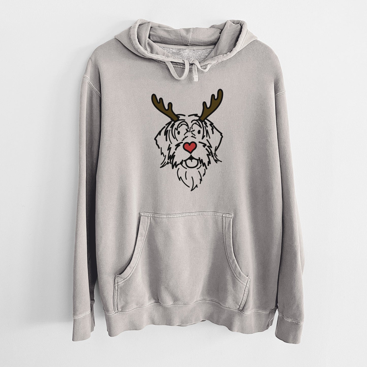 Red Nose Wirehaird Pointing Griffon - Gary - Unisex Pigment Dyed Hoodie