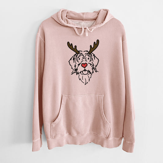 Red Nose Wirehaird Pointing Griffon - Gary - Unisex Pigment Dyed Hoodie